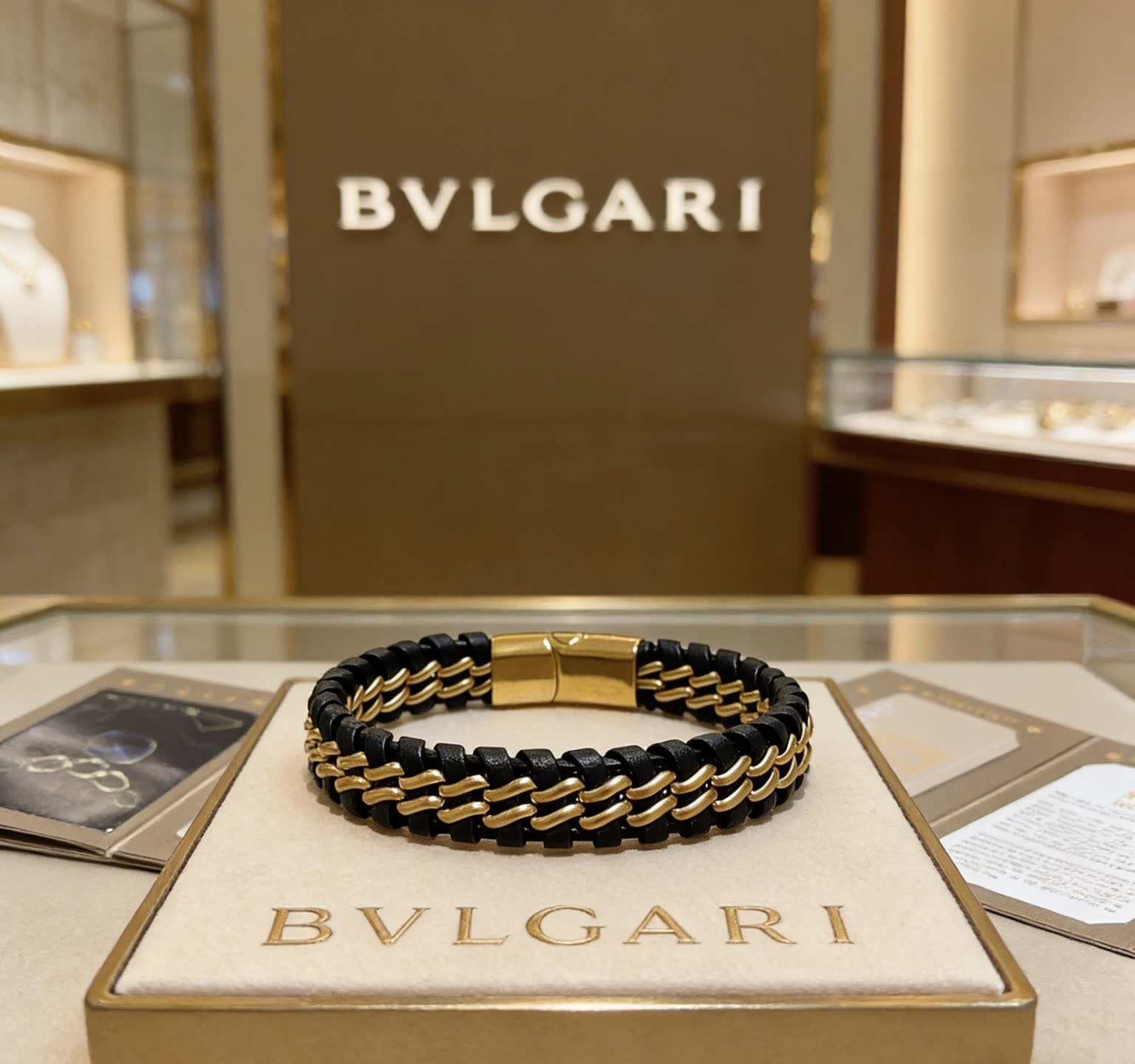 Bvlgari Black and Gold Bracelet Bvlgari Black and Gold Bracelet