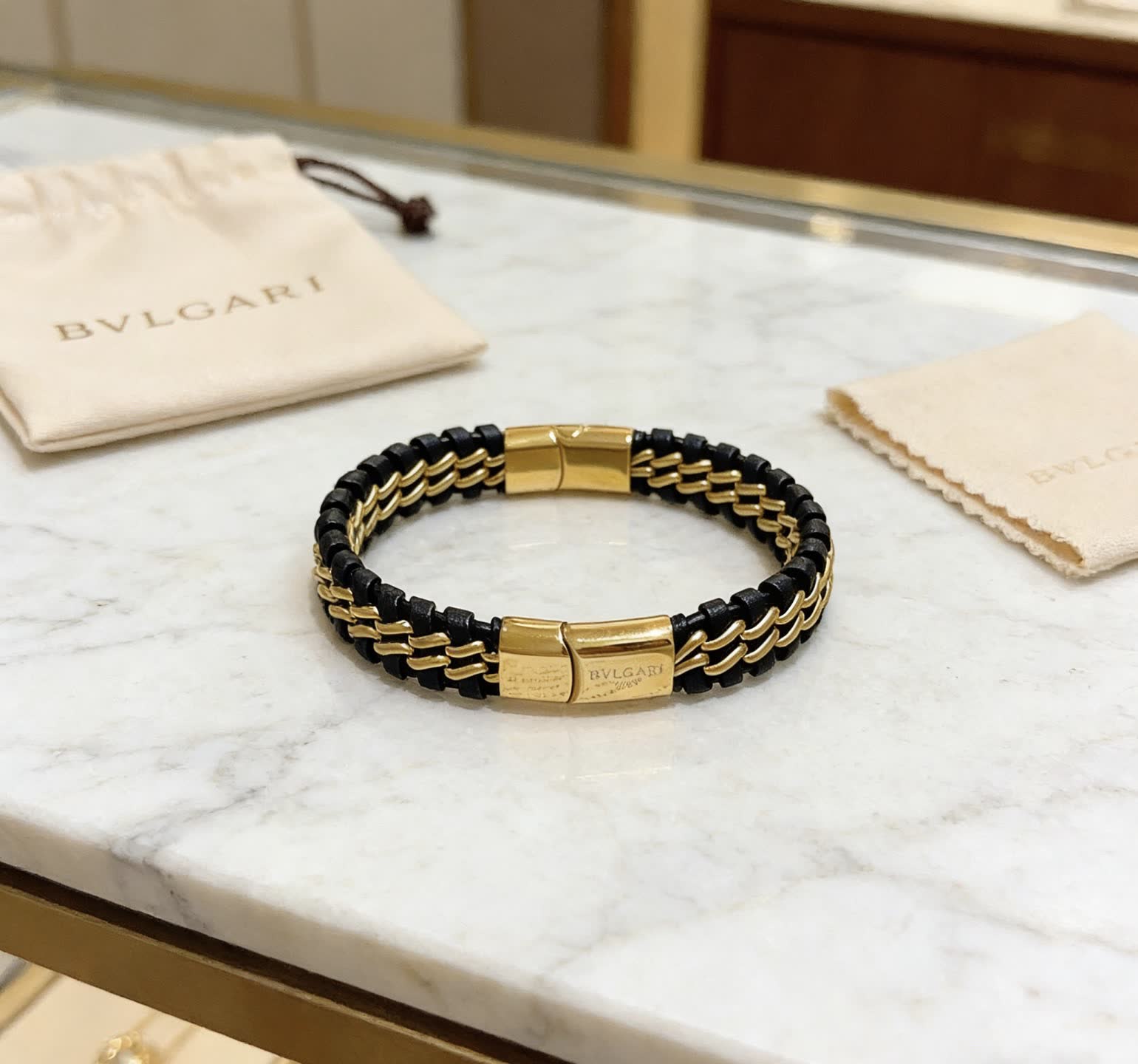 Bvlgari Black and Gold Bracelet