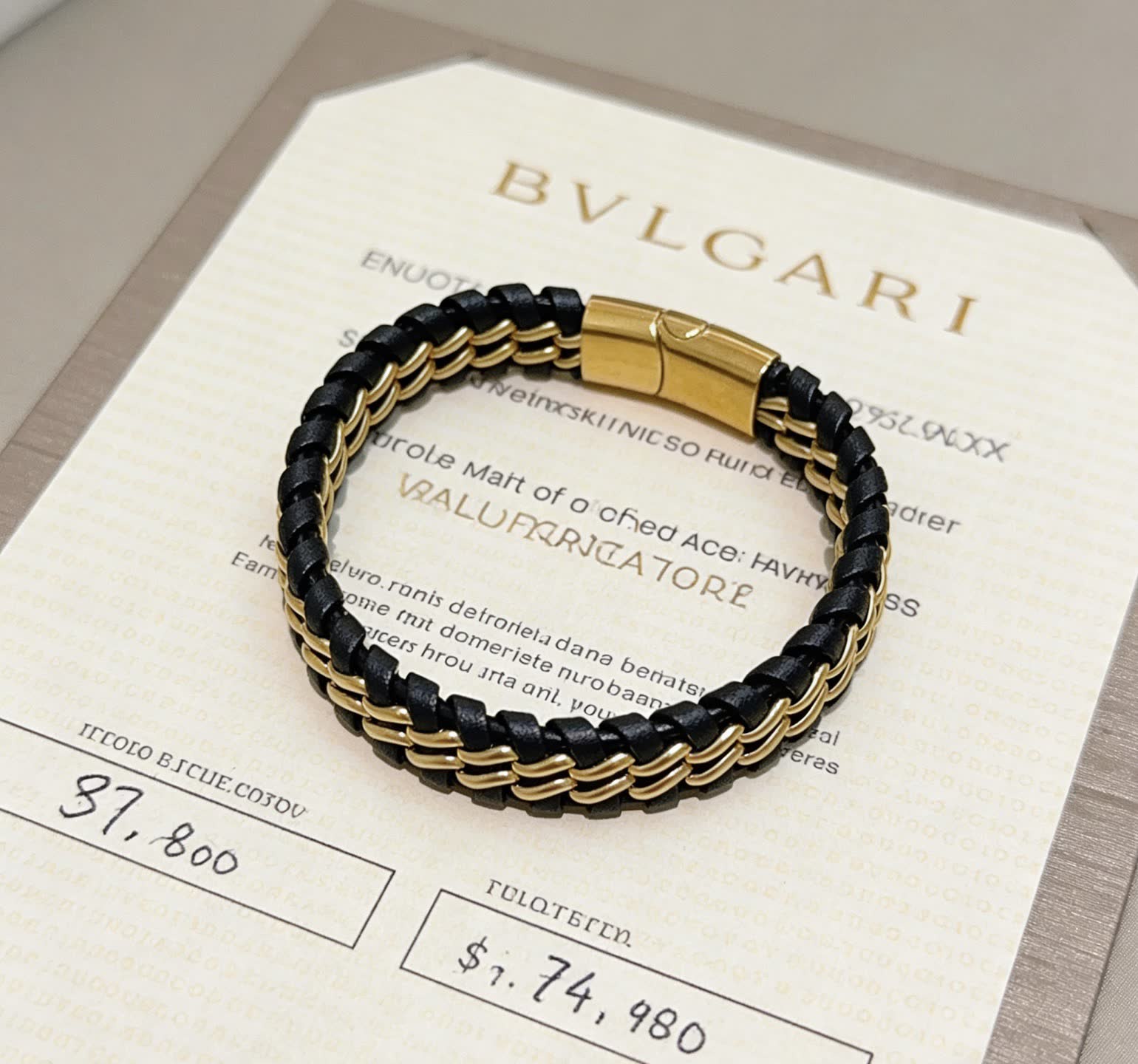 Bvlgari Black and Gold Bracelet