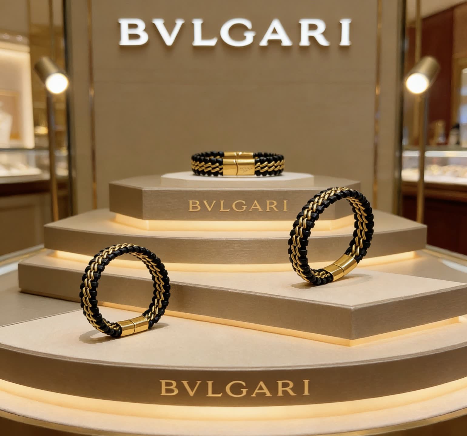 Bvlgari Black and Gold Bracelet