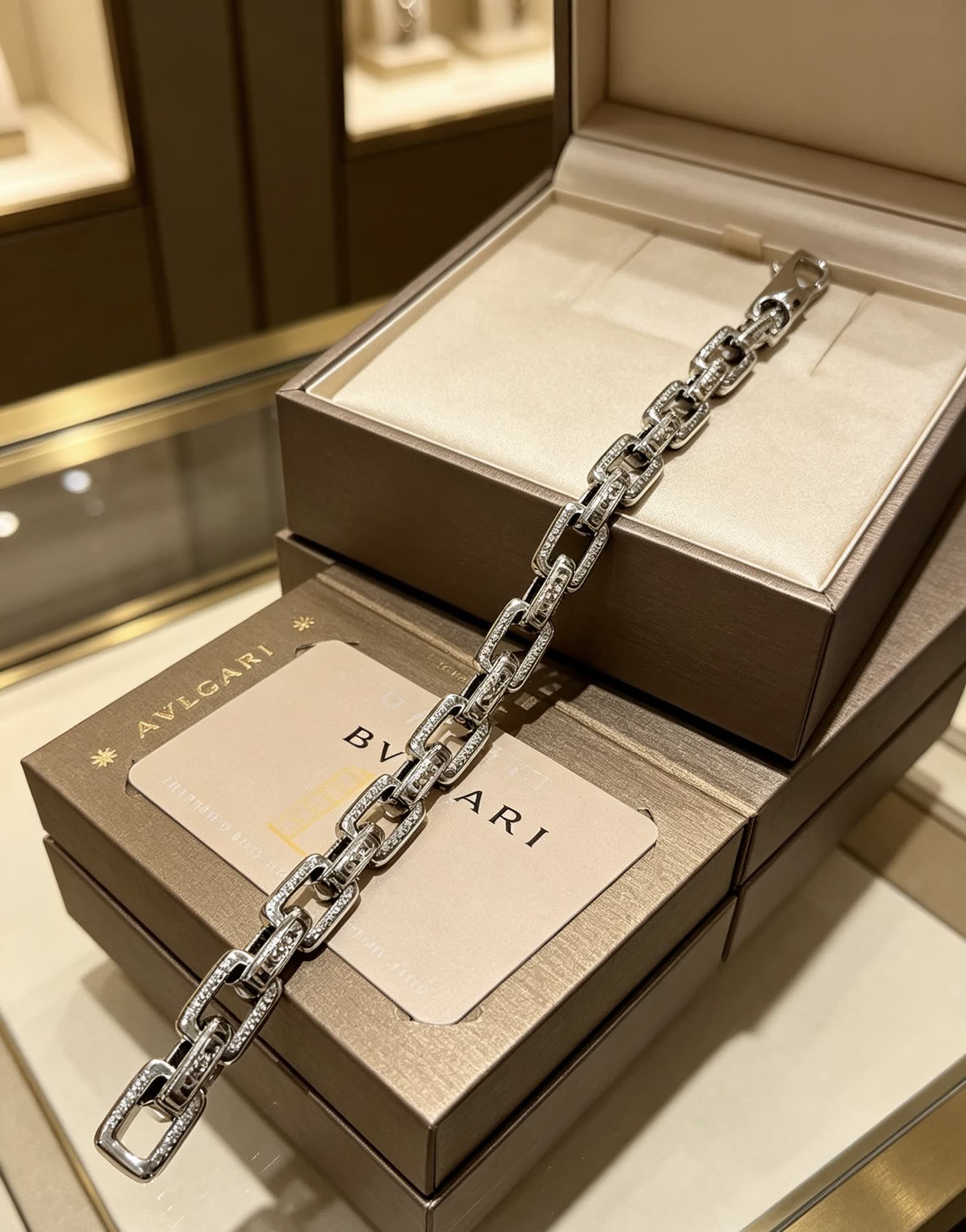 Bvlgari Silver Bracelet with Diamonds