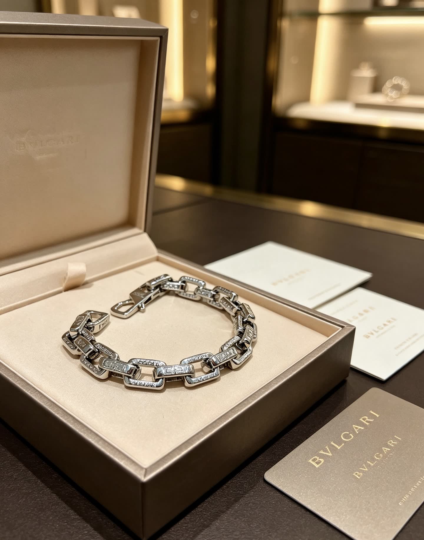 Bvlgari Silver Bracelet with Diamonds