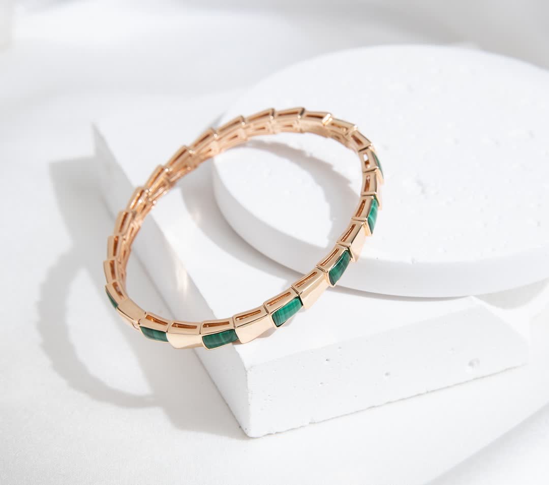 Elegant Gold-Plated Enamel Bracelet