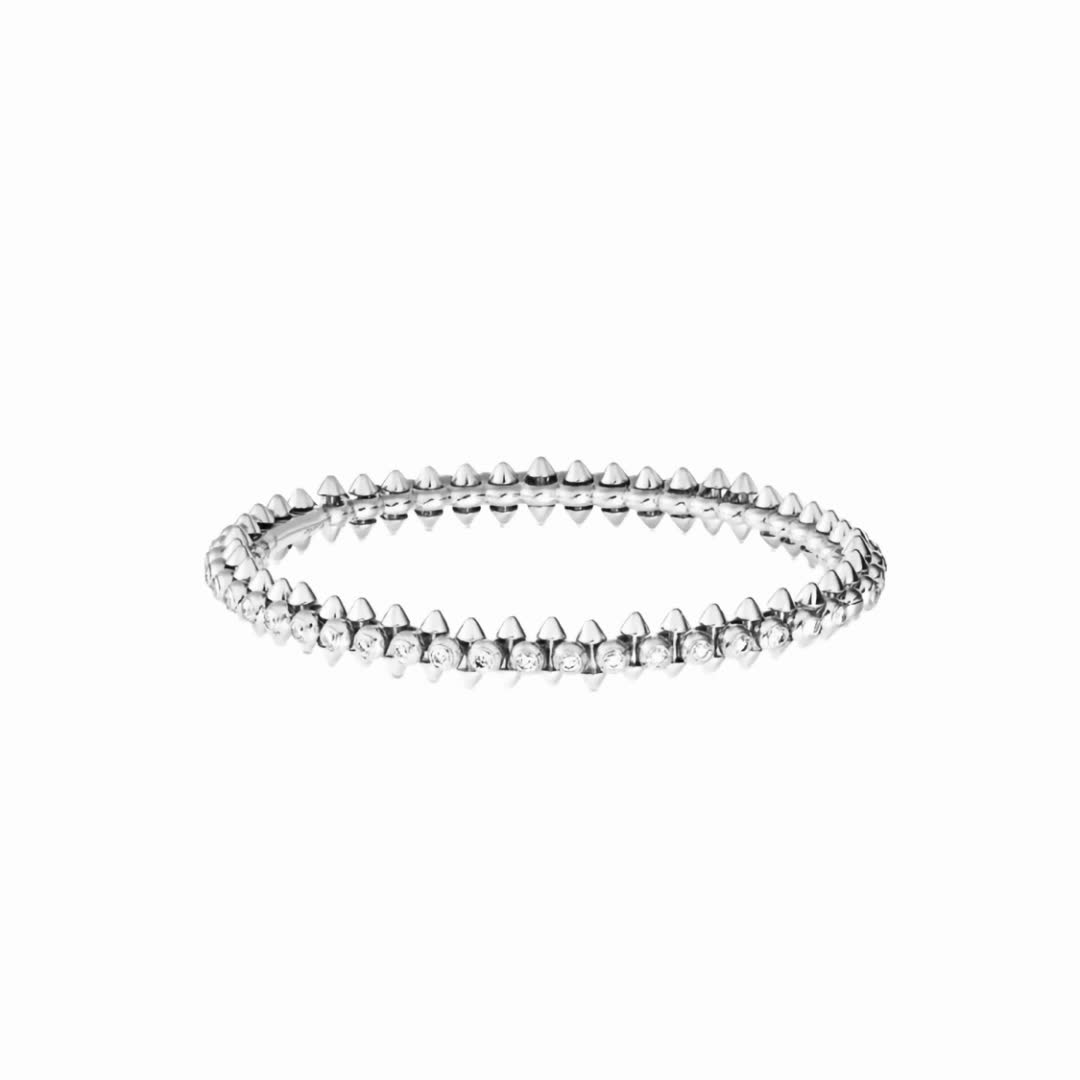 Cartier Elegant Silver Bracelet with Cubic Zirconia Stones
