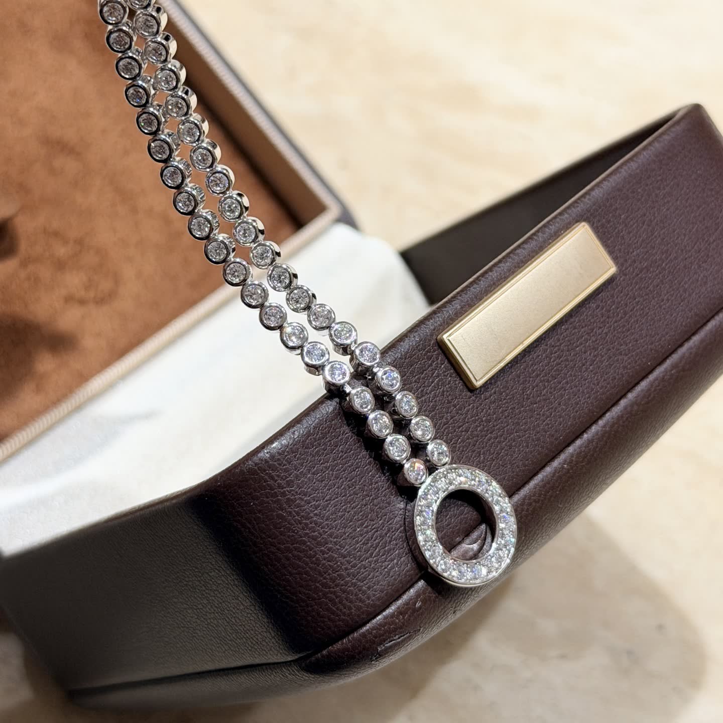Cartier Elegant Silver Double-Row Diamond Bracelet Cartier Elegant Silver Double-Row Diamond Bracelet