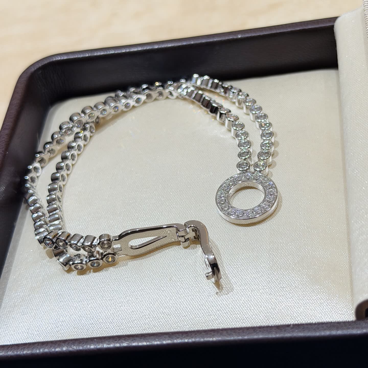 Cartier Elegant Silver Double-Row Diamond Bracelet Cartier Elegant Silver Double-Row Diamond Bracelet