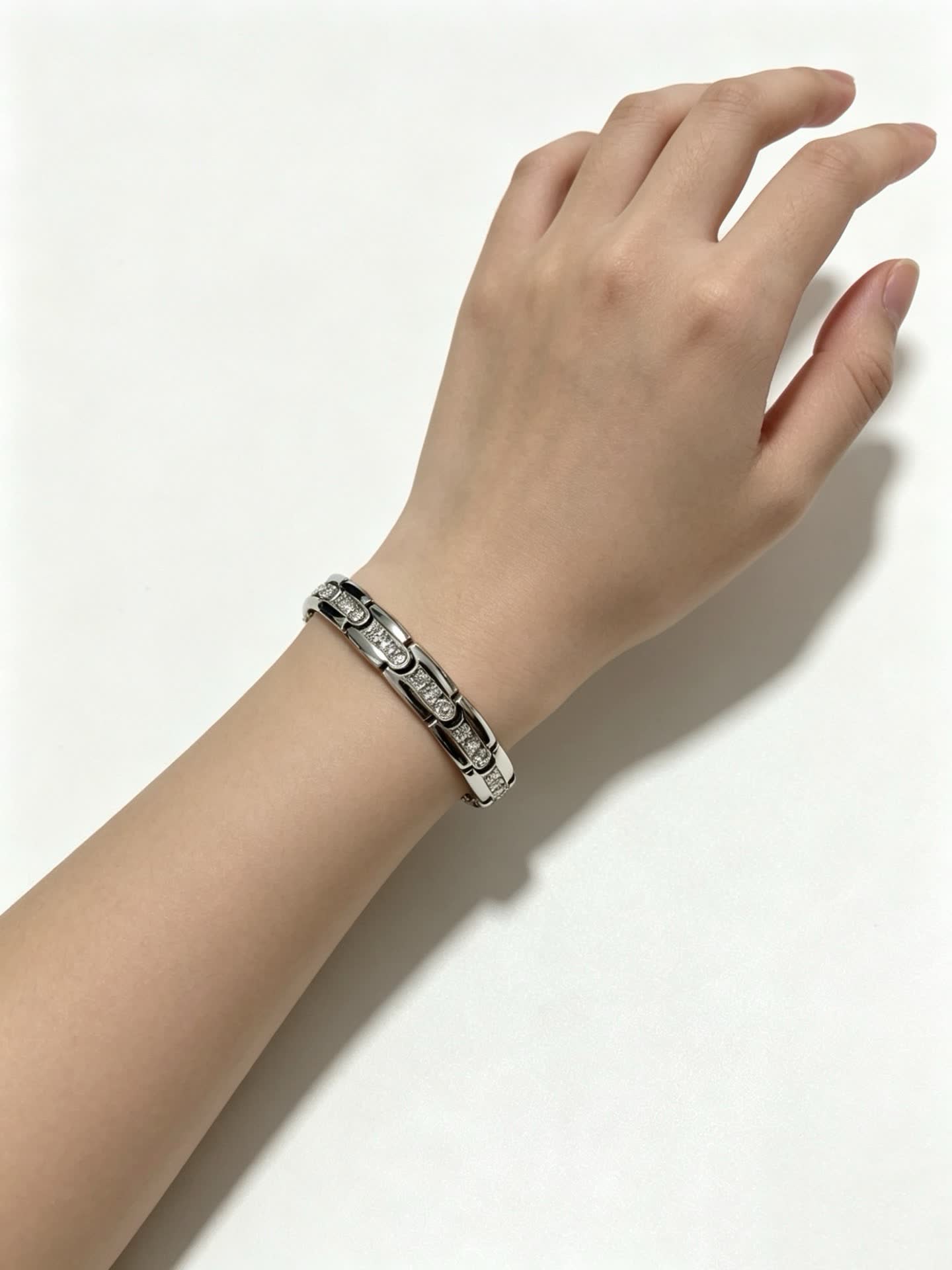 Cartier Elegant Gold and Silver Diamond Bracelets Set