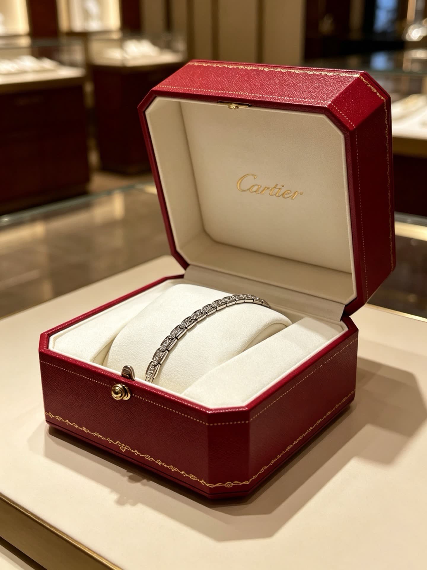 Cartier Elegant Gold and Silver Diamond Bracelets Set