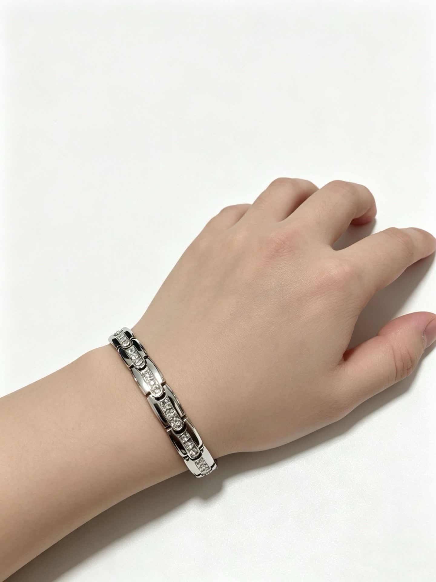 Cartier Elegant Gold and Silver Diamond Bracelets Set
