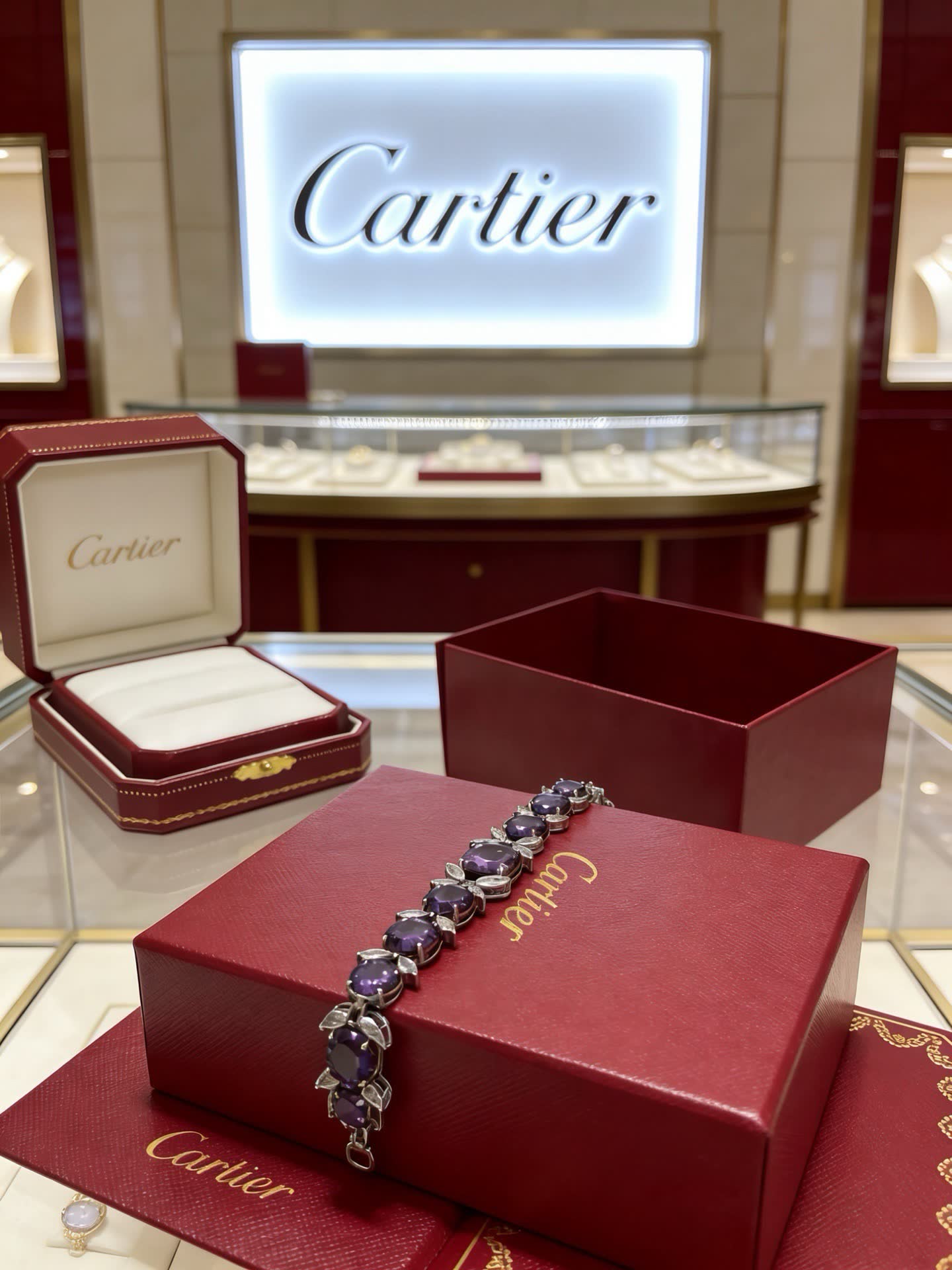 Cartier Amethyst and Diamond Bracelet
