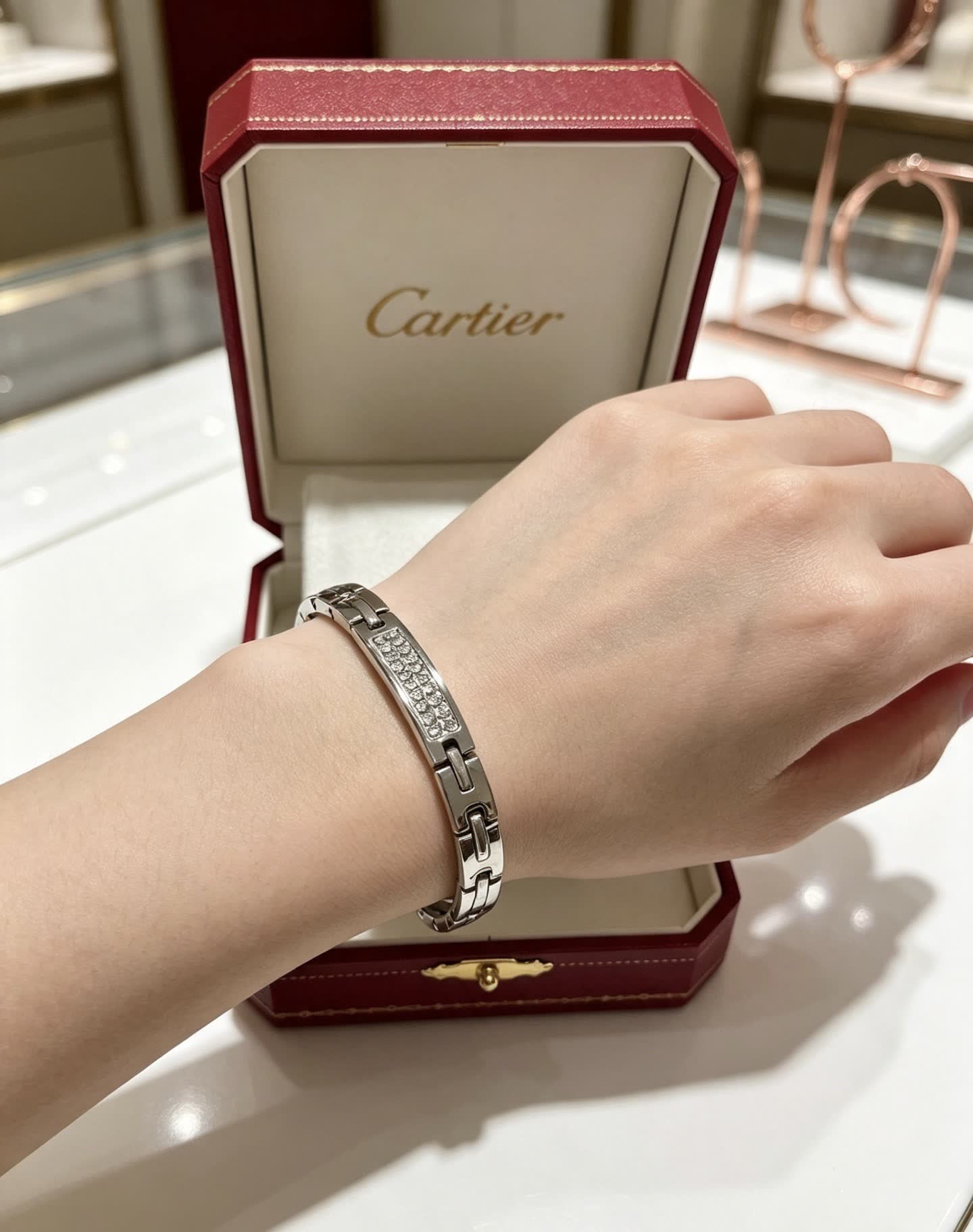 Cartier Red Leather Presentation Box with Bracelet