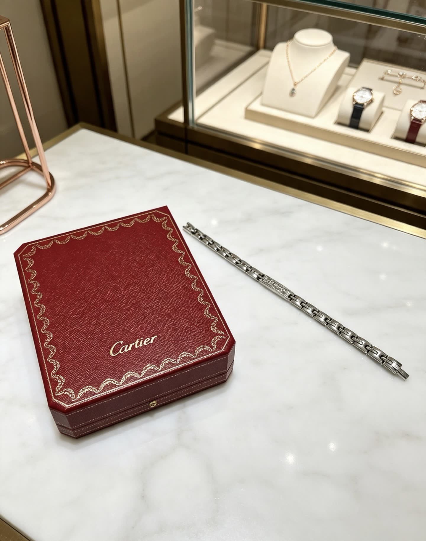 Cartier Red Leather Presentation Box with Bracelet