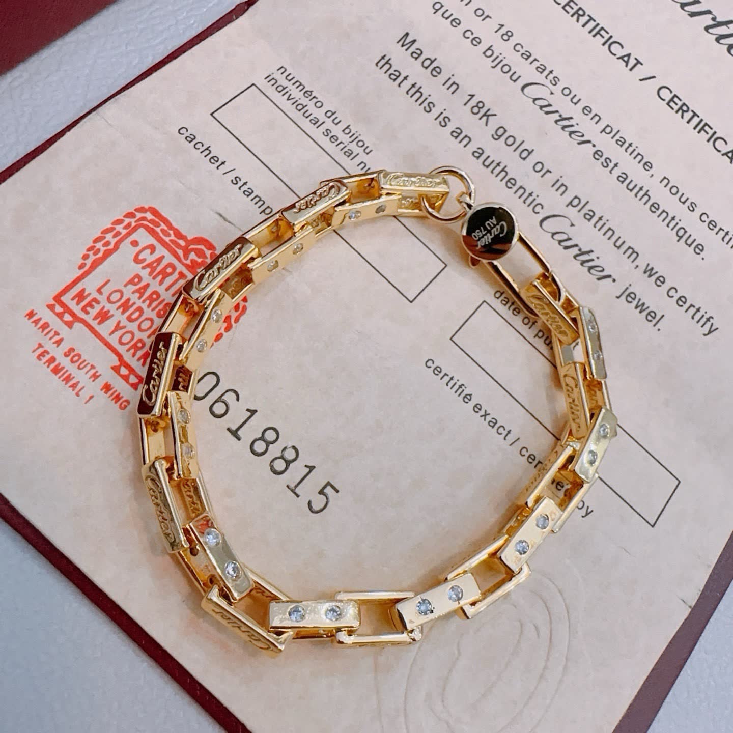 Cartier 18K Yellow Gold Diamond Bracelet Cartier 18K Yellow Gold Diamond Bracelet