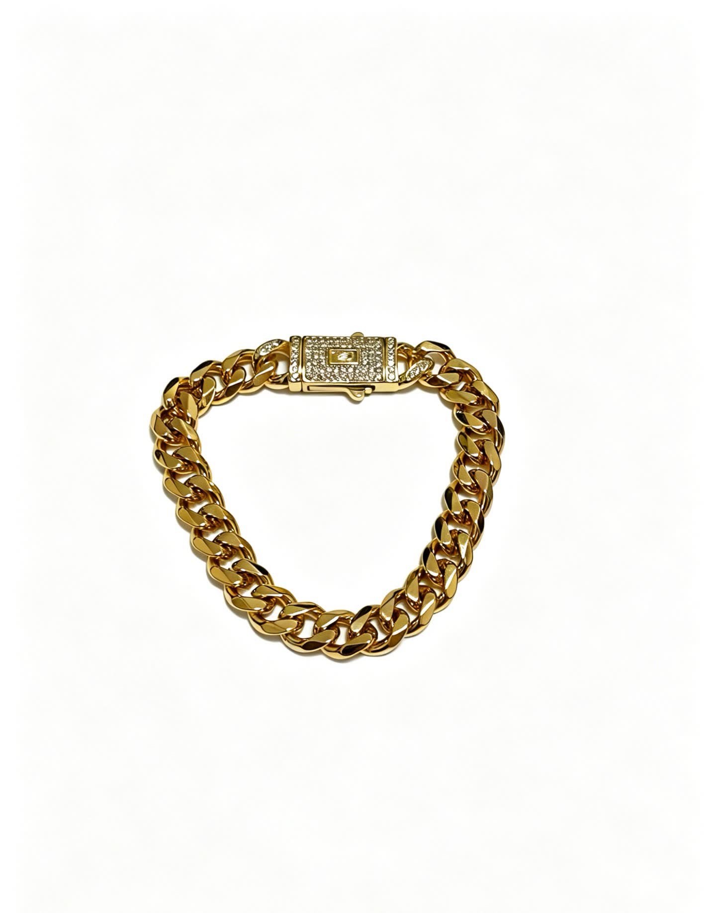 Cartier Gold-Plated Bracelet with Diamond Clasp