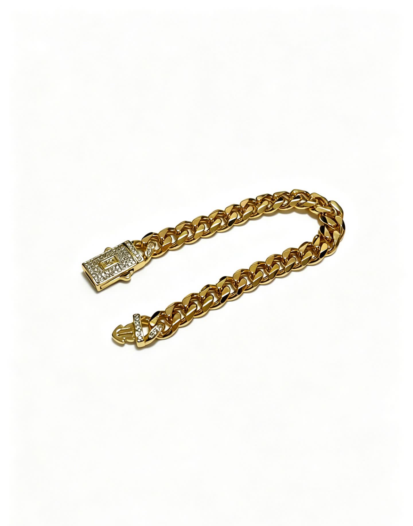 Cartier Gold-Plated Bracelet with Diamond Clasp