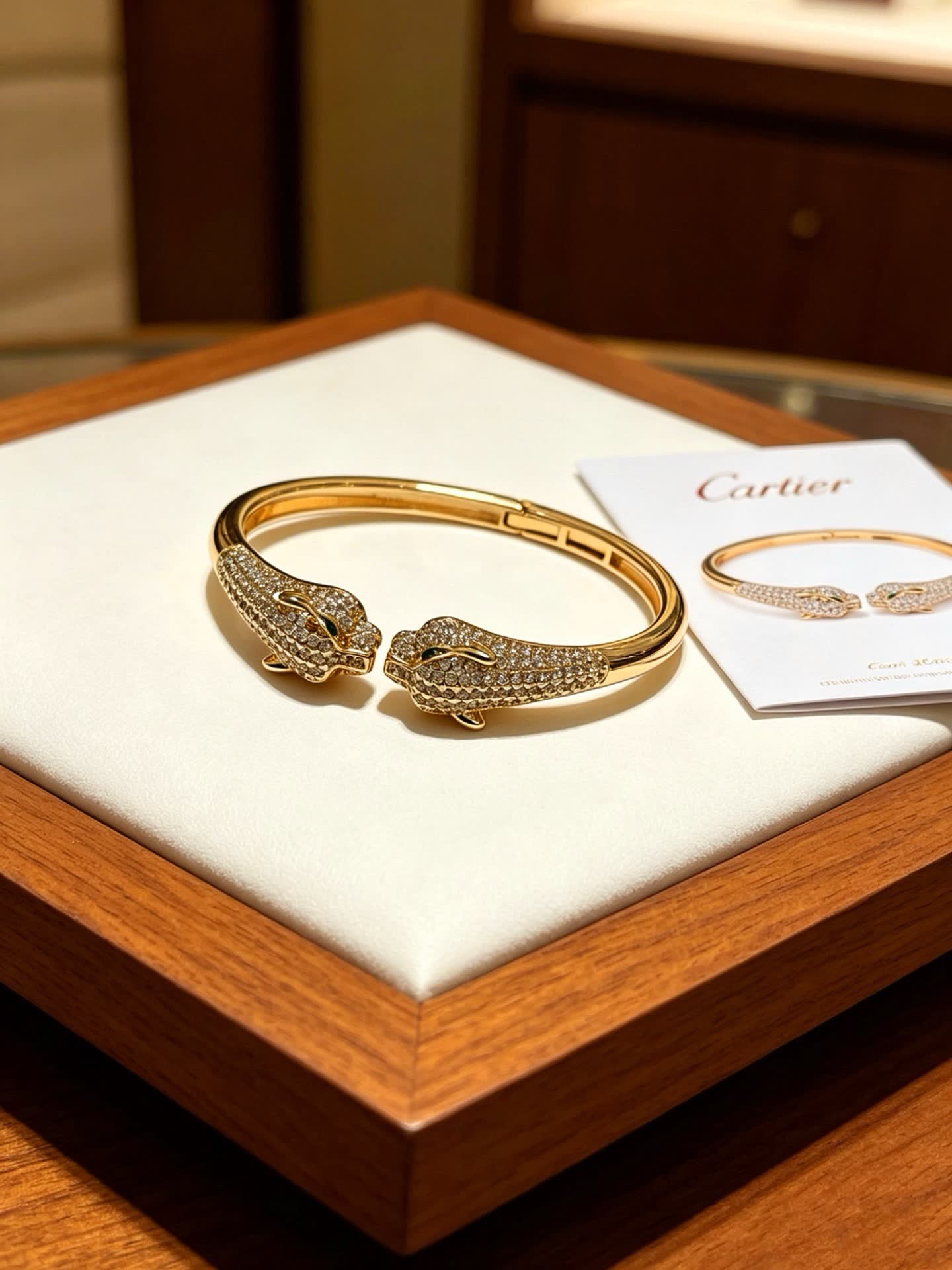 Cartier Gold Panther Head Bracelet