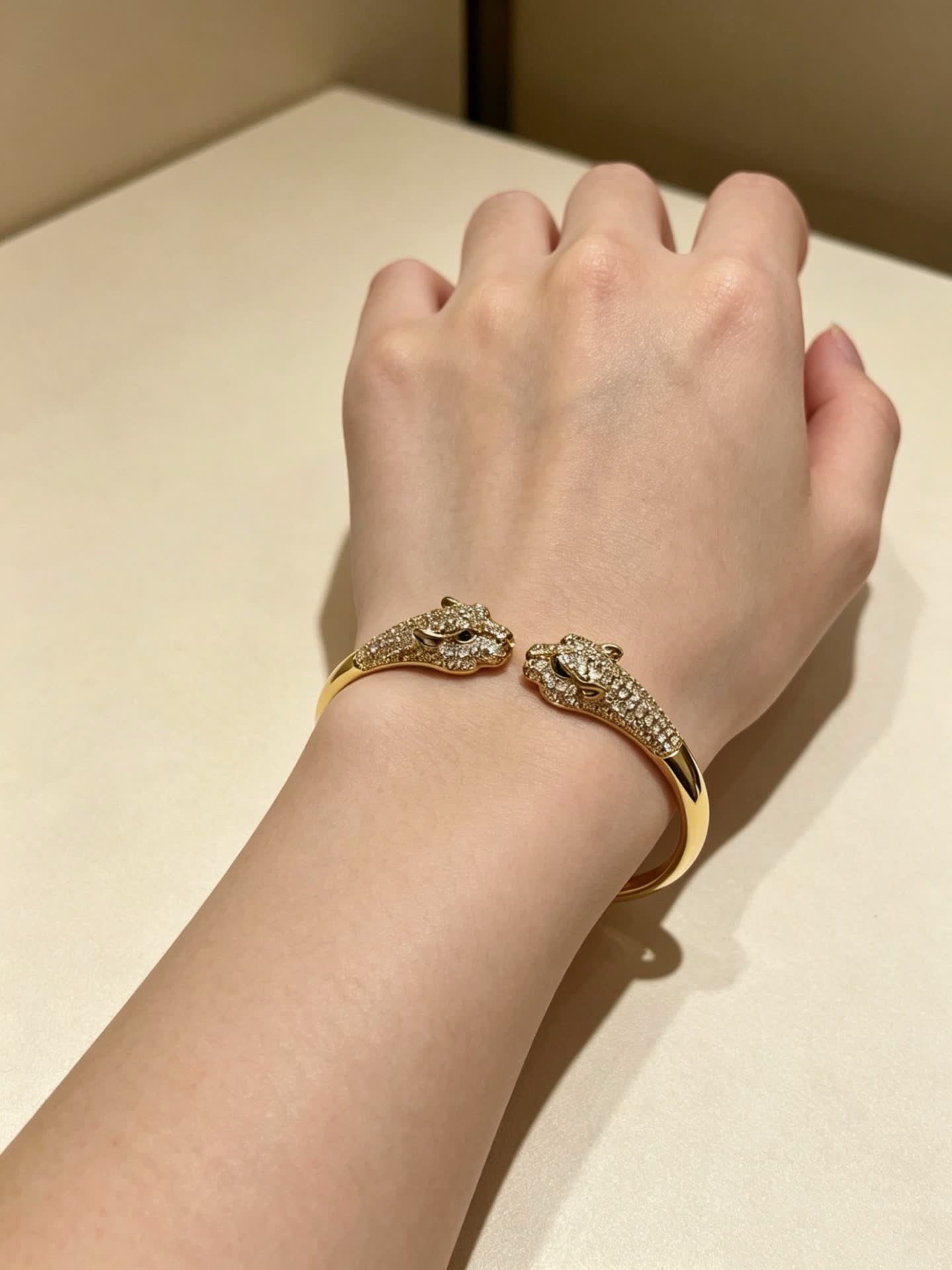 Cartier Gold Panther Head Bracelet