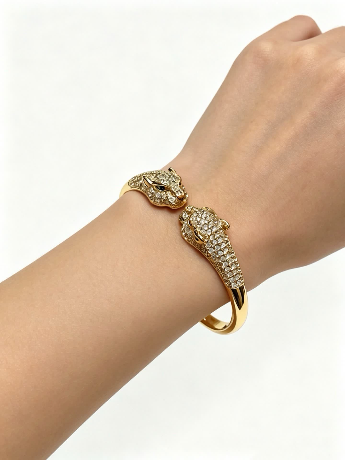 Cartier Gold Panther Head Bracelet