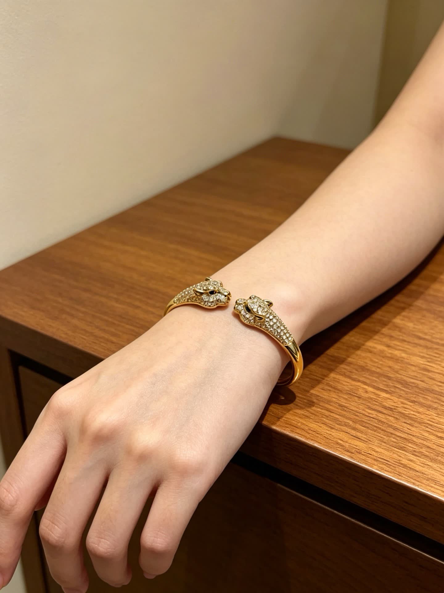 Cartier Gold Panther Head Bracelet