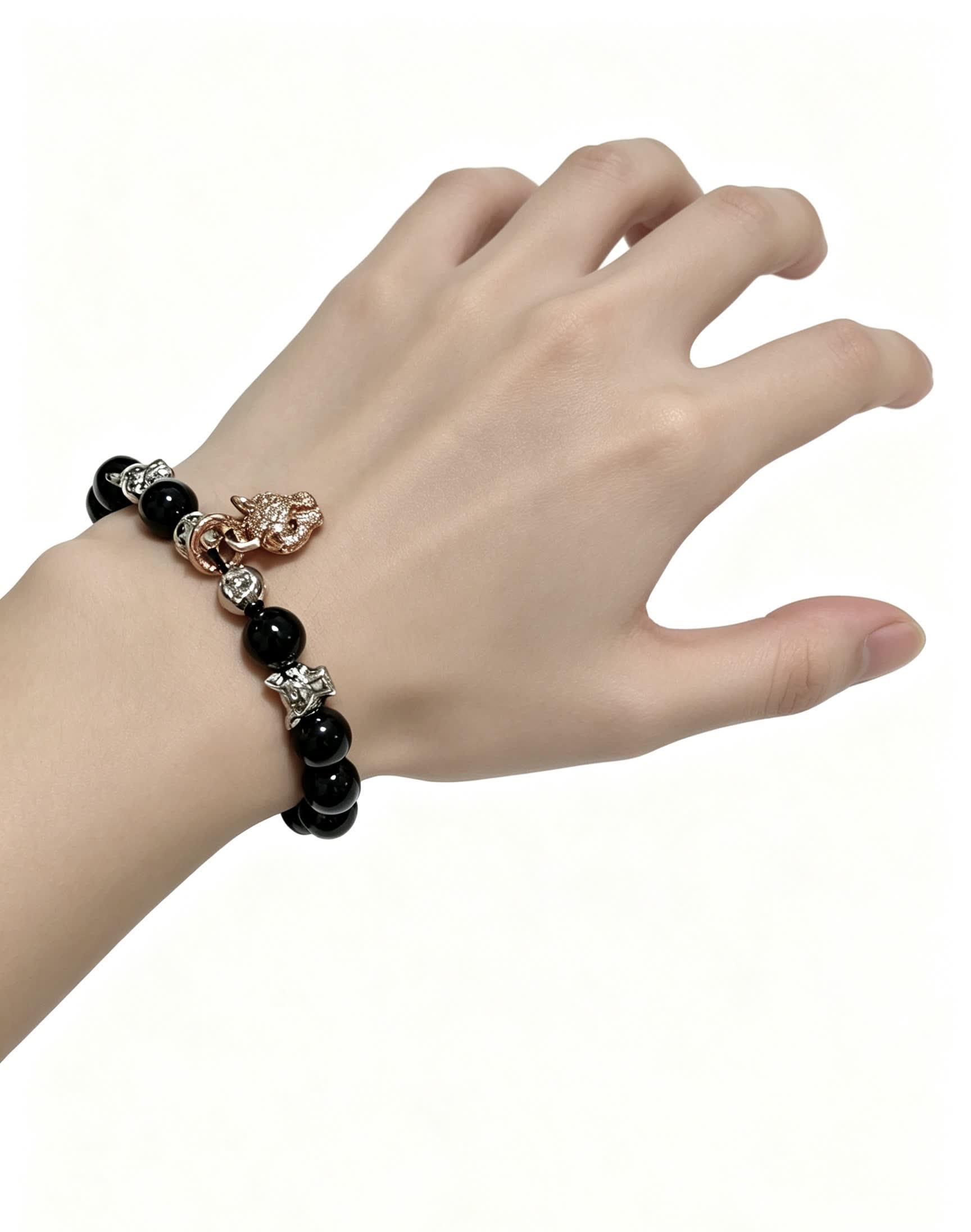Cartier Black Onyx and Diamond Panthere Charm Bracelet