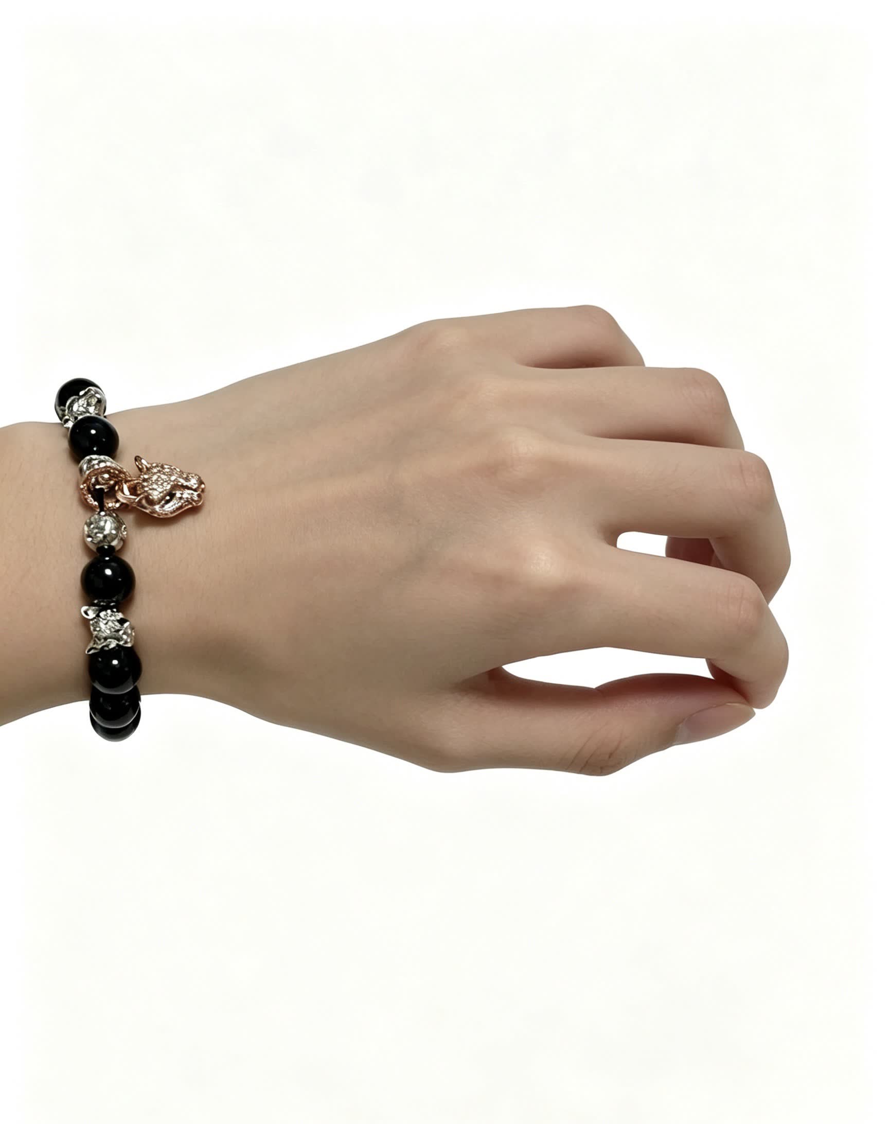 Cartier Black Onyx and Diamond Panthere Charm Bracelet