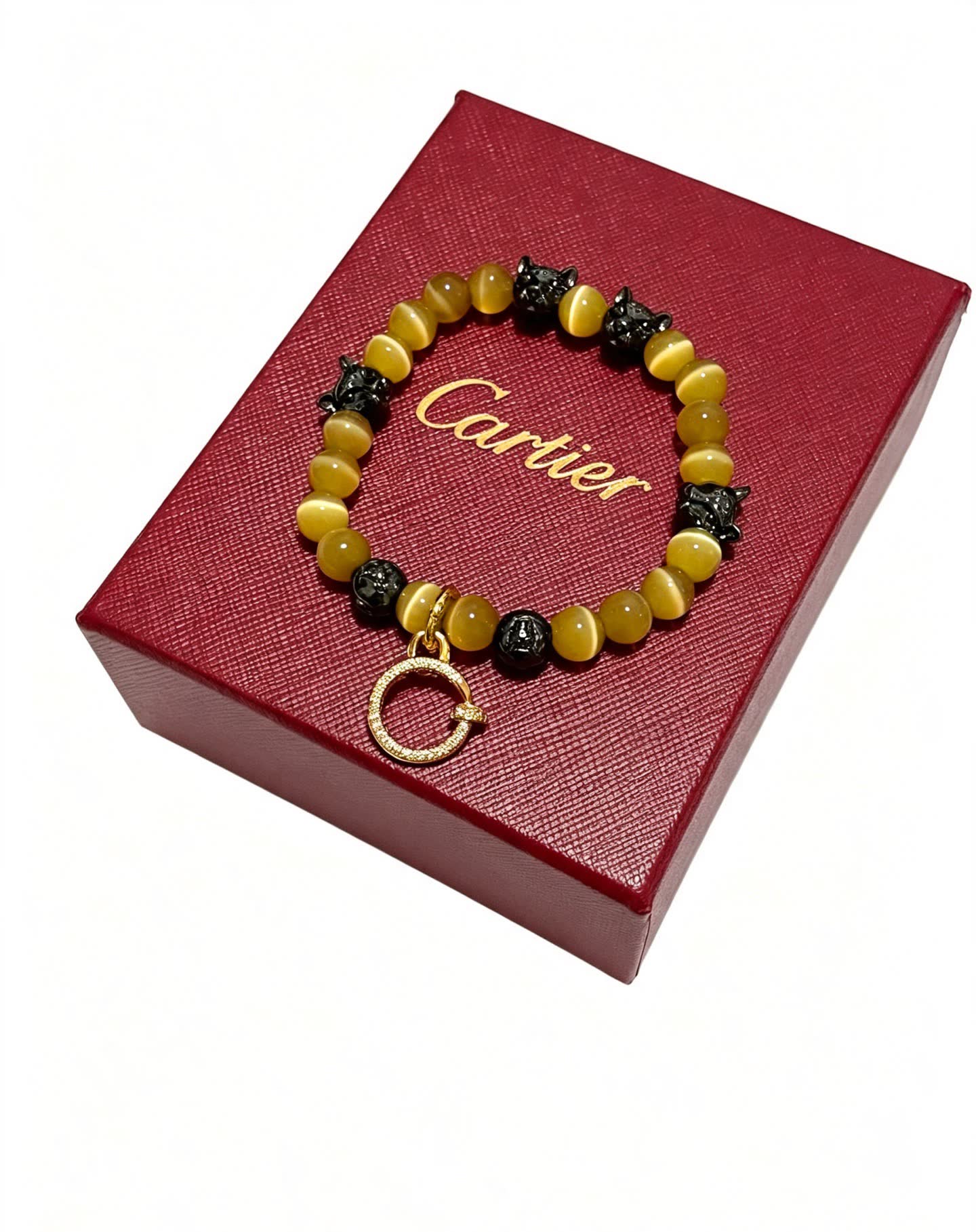 Cartier Panthere Yellow and Black Beaded Bracelet