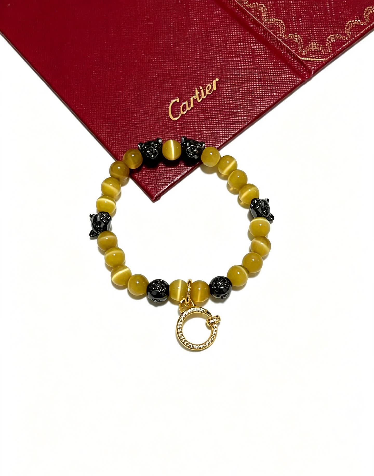 Cartier Panthere Yellow and Black Beaded Bracelet