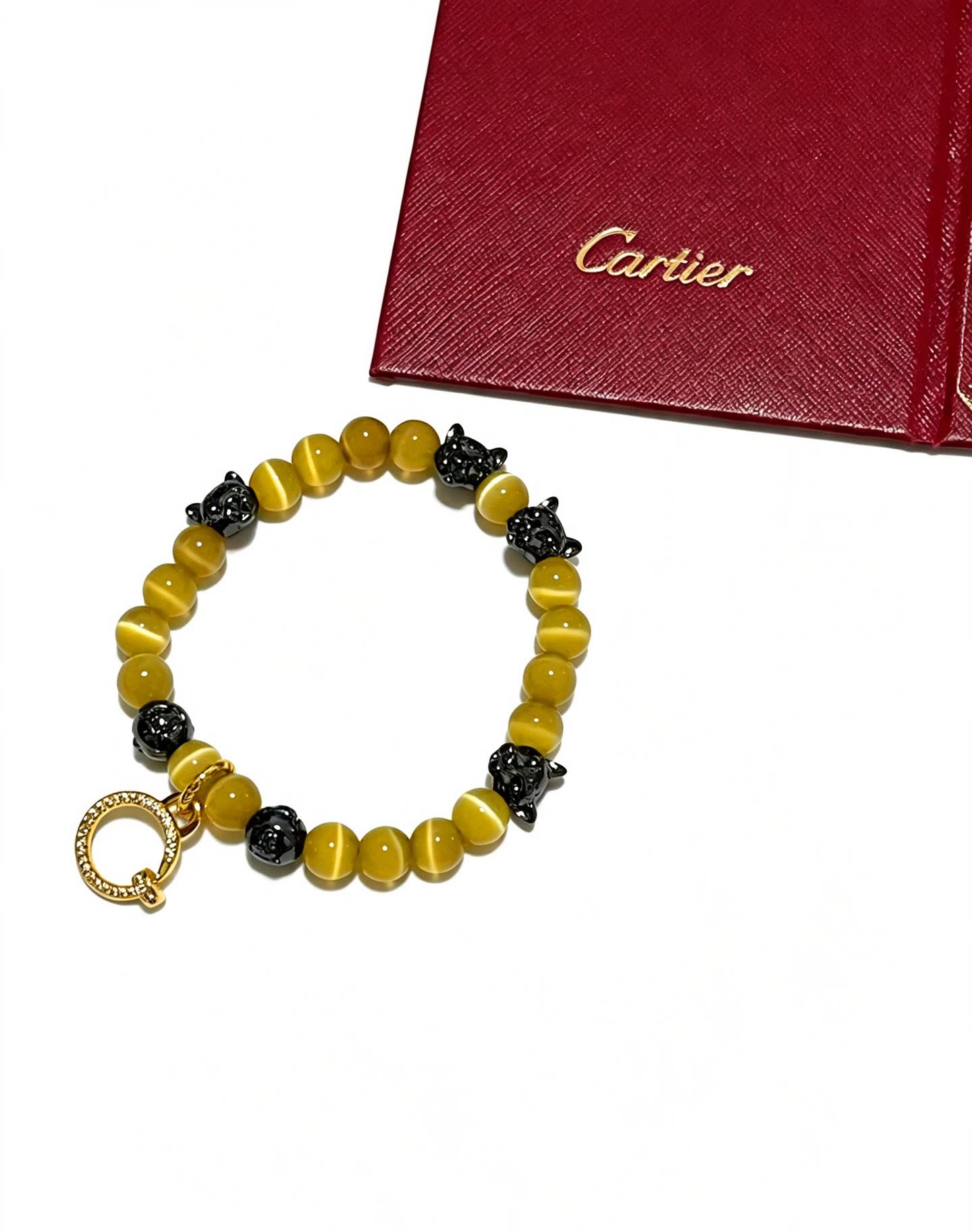 Cartier Panthere Yellow and Black Beaded Bracelet