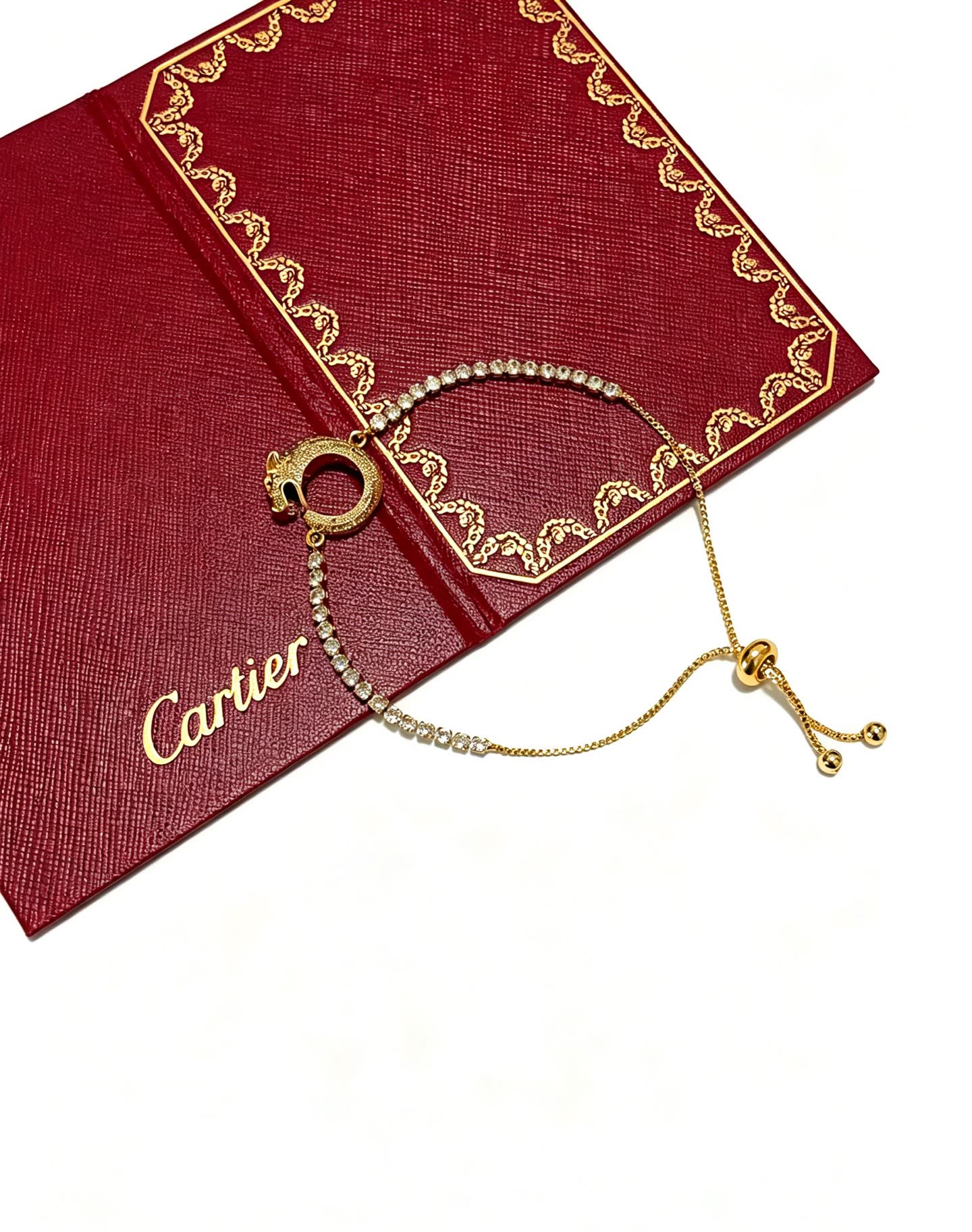 Cartier Gold Bracelet with Diamond Beads