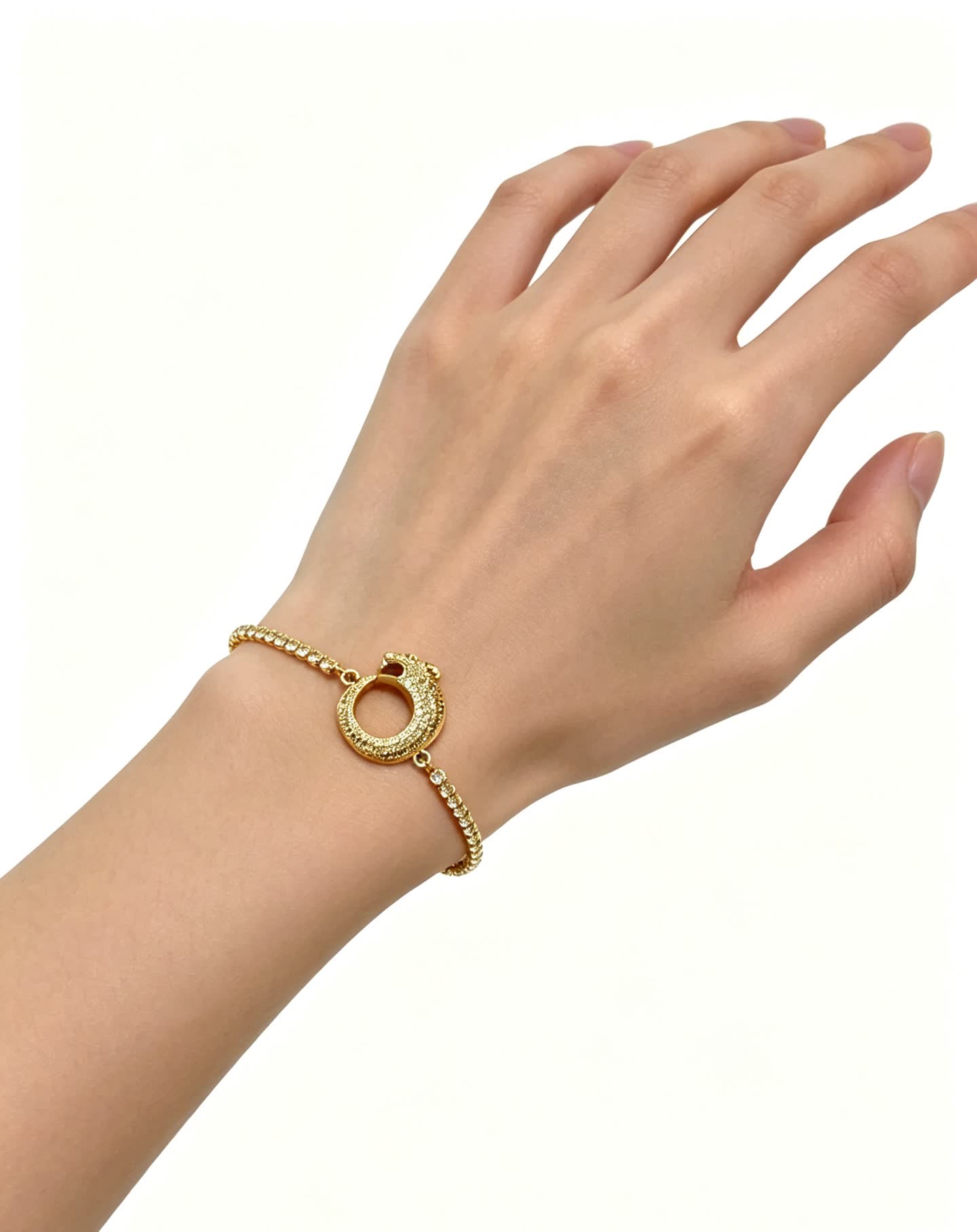 Cartier Gold Bracelet with Diamond Beads