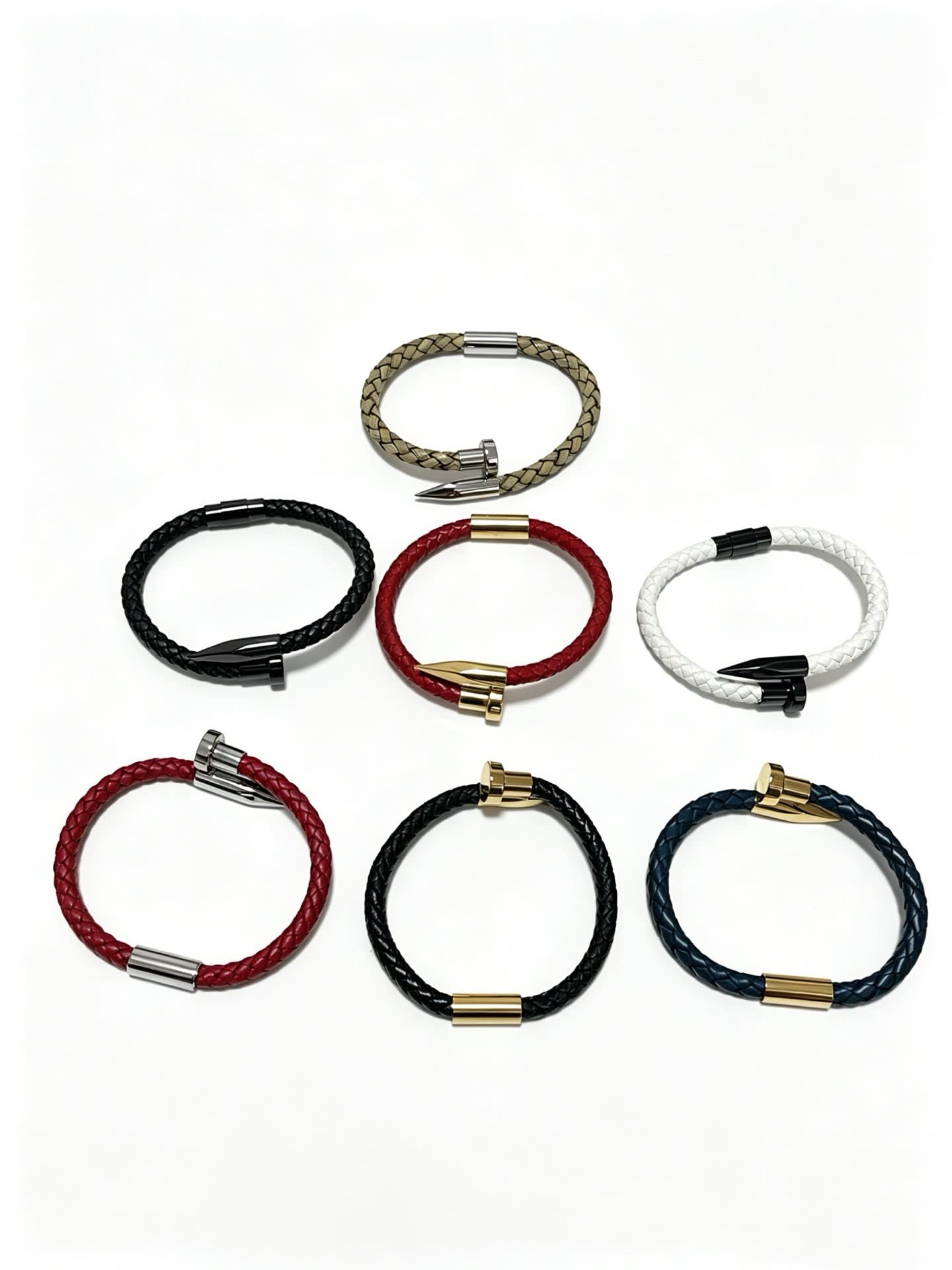 Cartier Black Braided Leather Bracelet with Gold Clasp