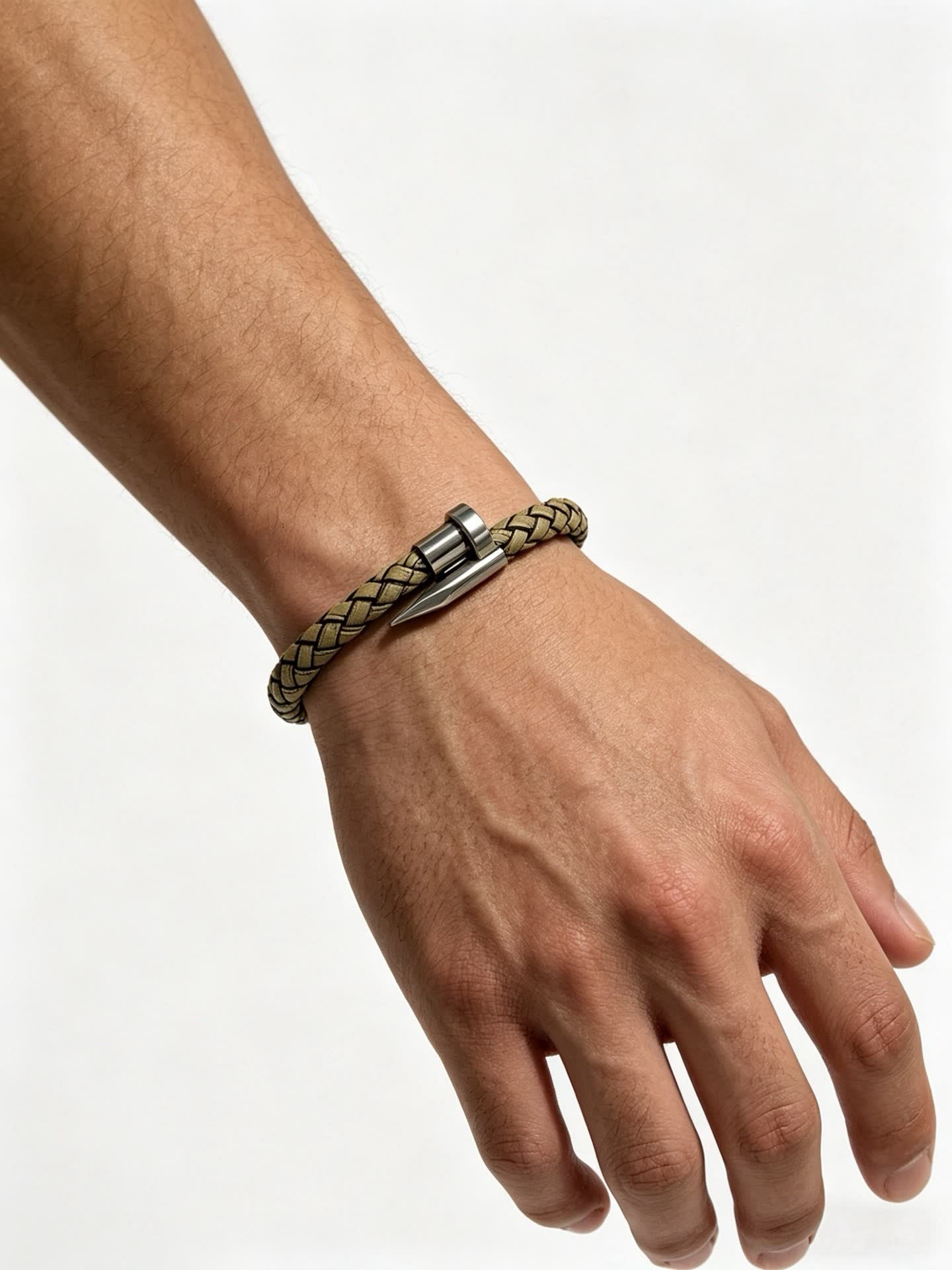 Cartier Trendy Braided Leather Bracelet with Metal Clasp