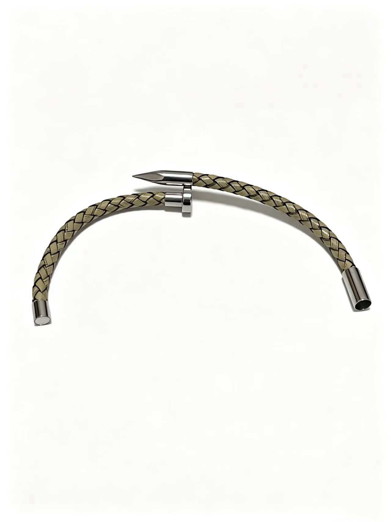 Cartier Trendy Braided Leather Bracelet with Metal Clasp