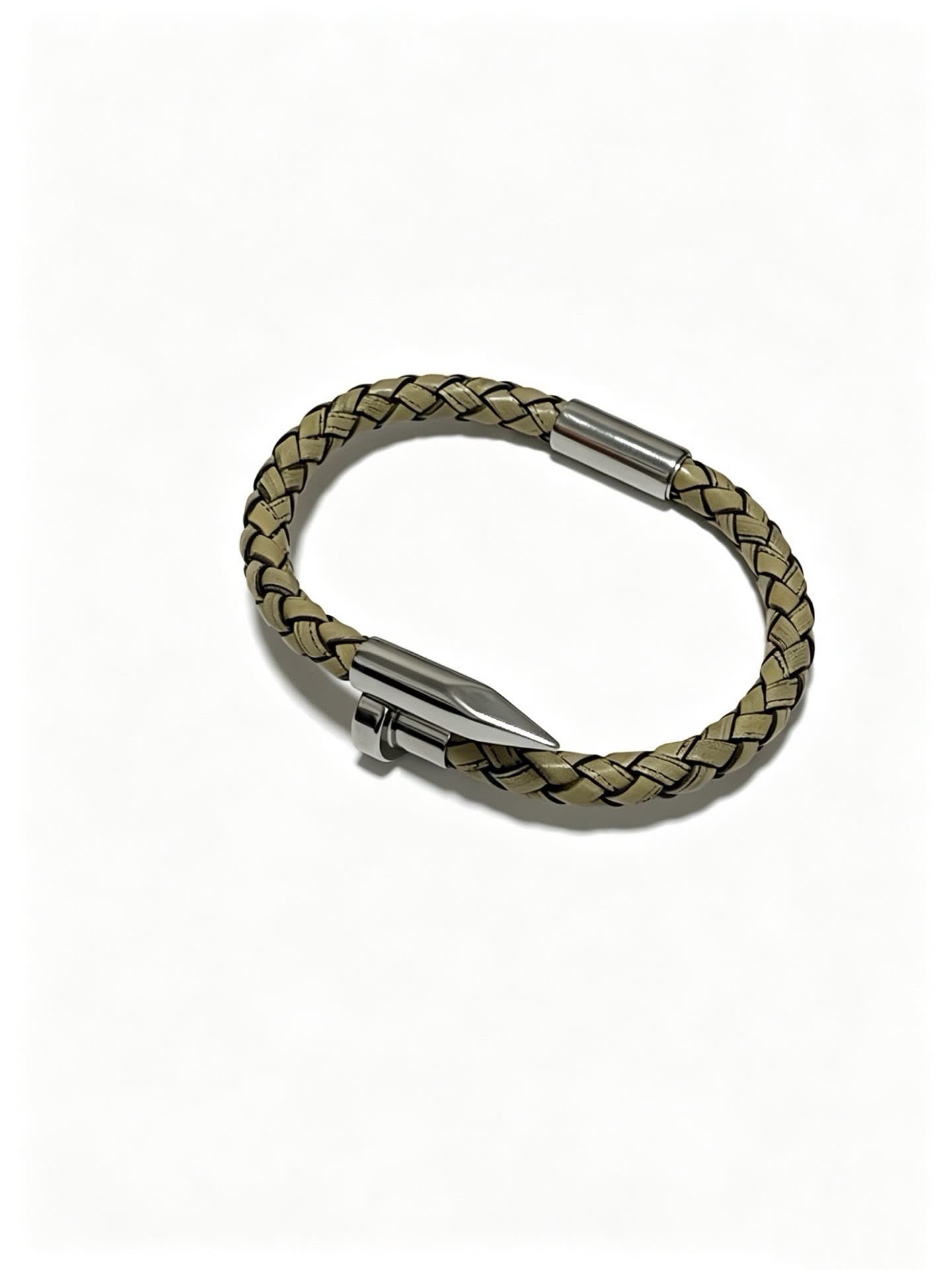 Cartier Trendy Braided Leather Bracelet with Metal Clasp