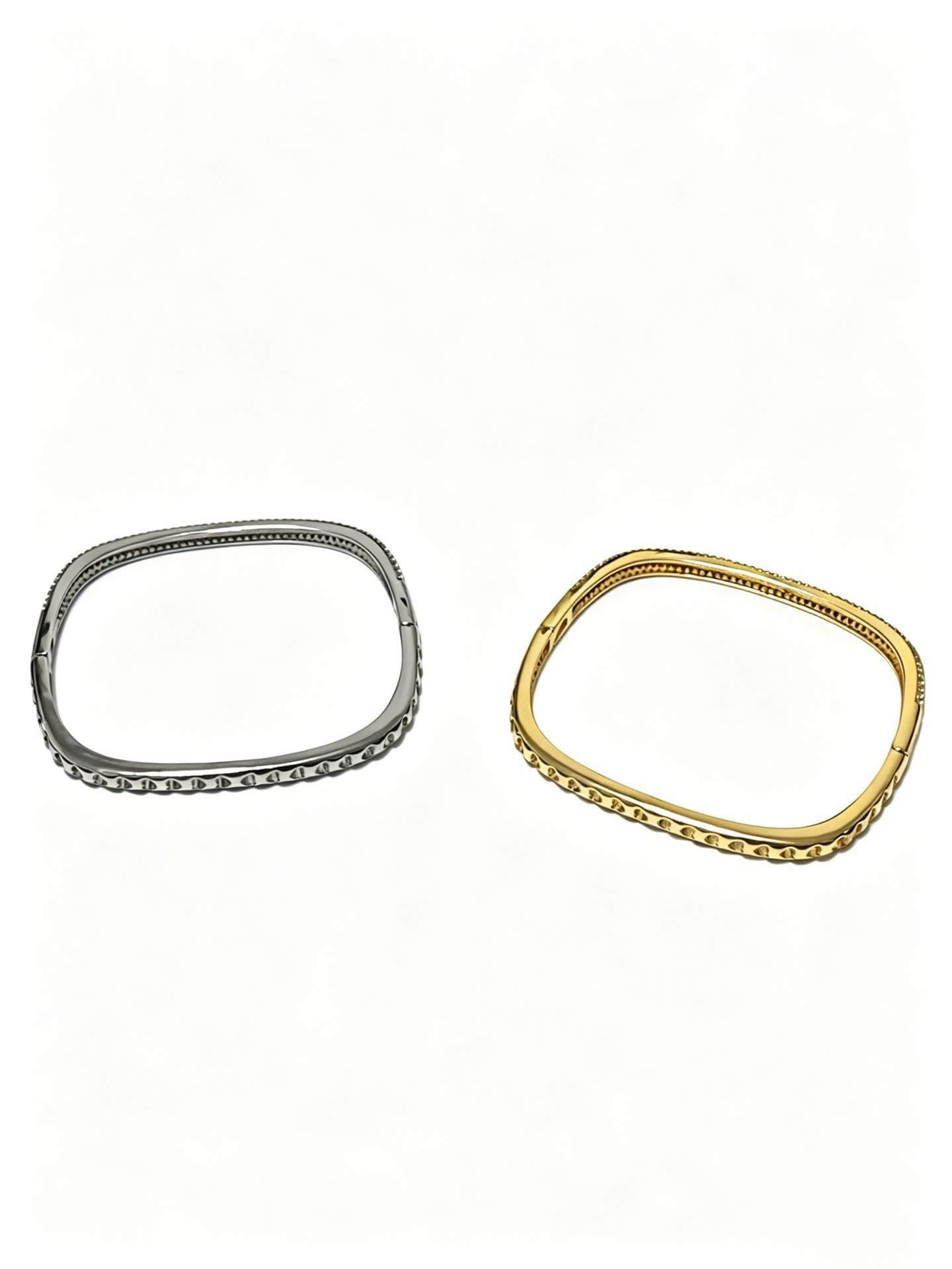 Cartier Elegant Silver Bangle Bracelet with Pave Setting