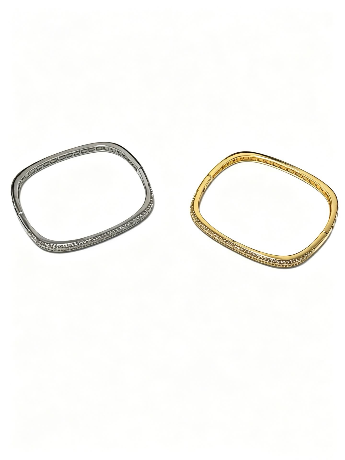 Cartier Elegant Silver Bangle Bracelet with Pave Setting