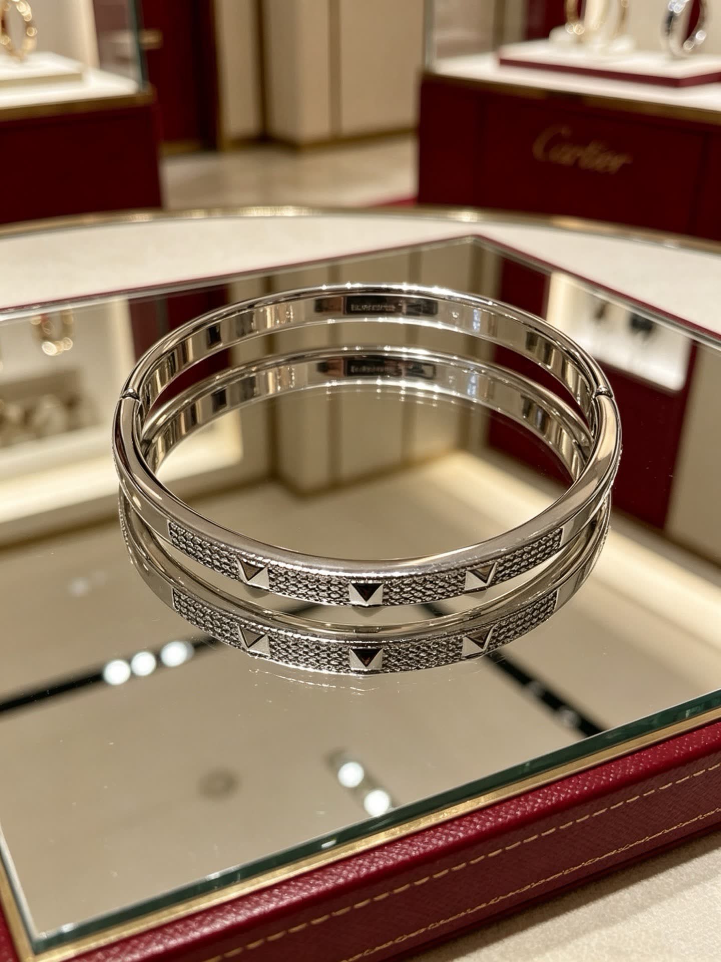 Cartier Studded Diamond Bangle Bracelet