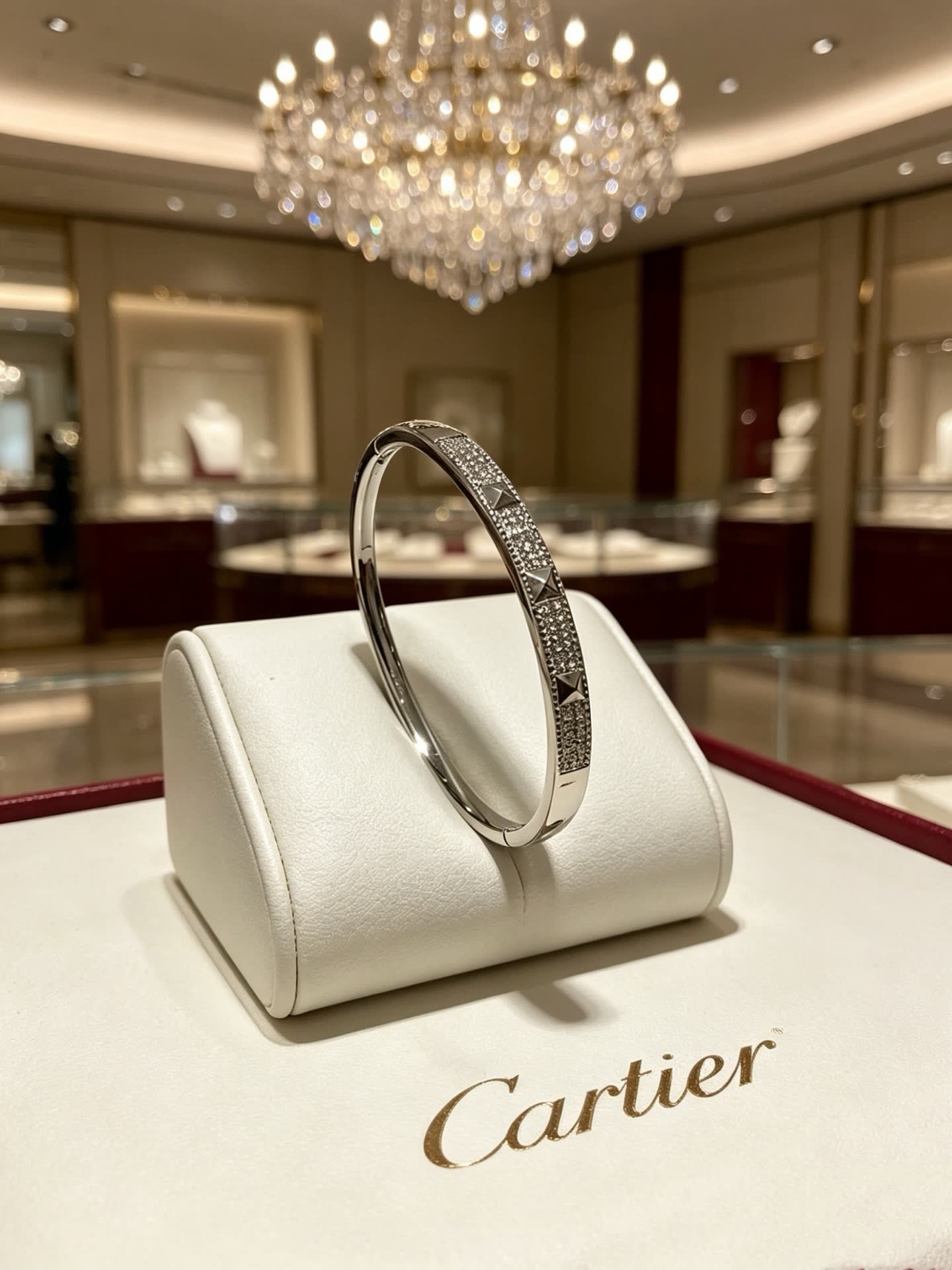 Cartier Studded Diamond Bangle Bracelet