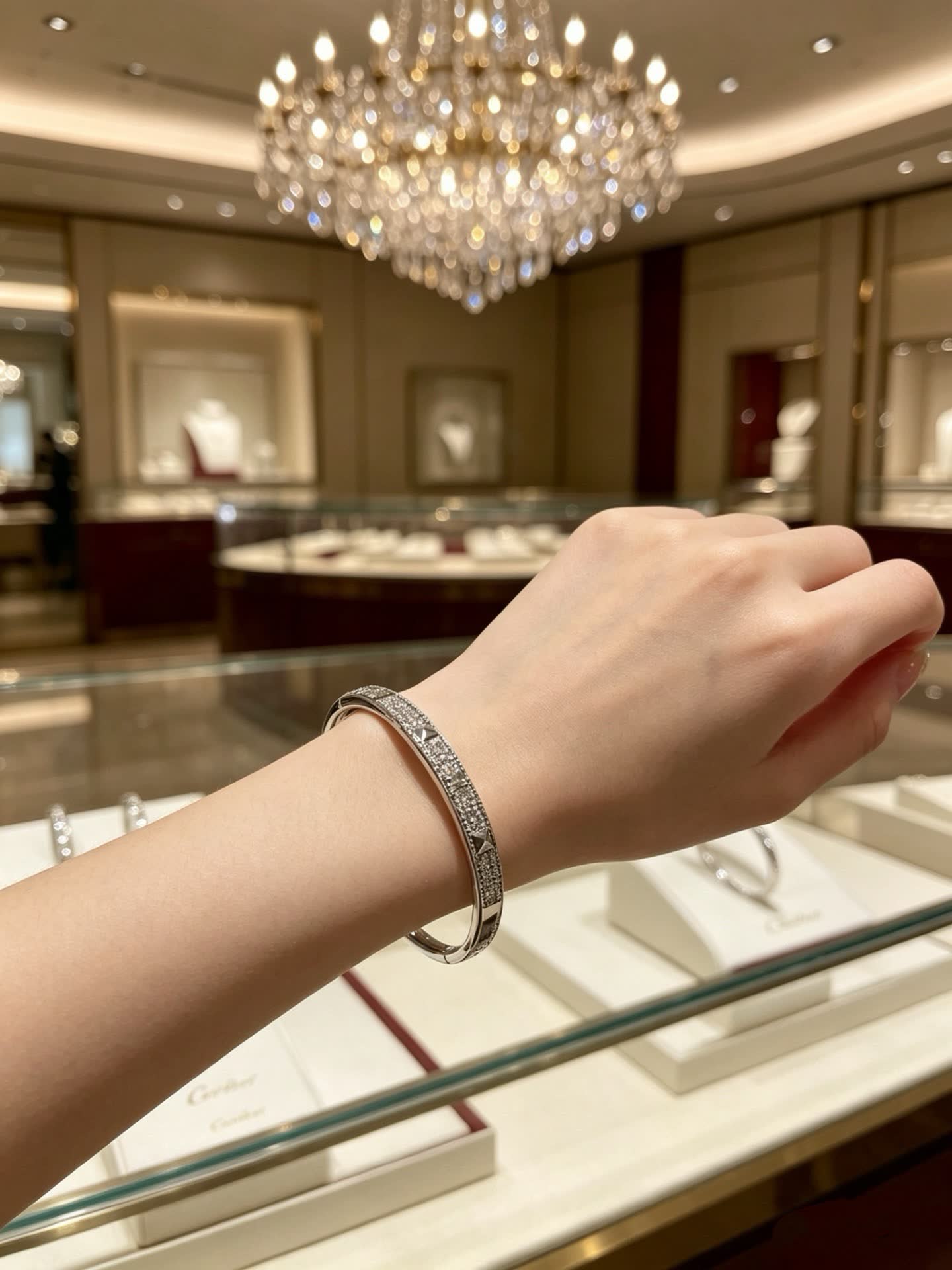 Cartier Studded Diamond Bangle Bracelet