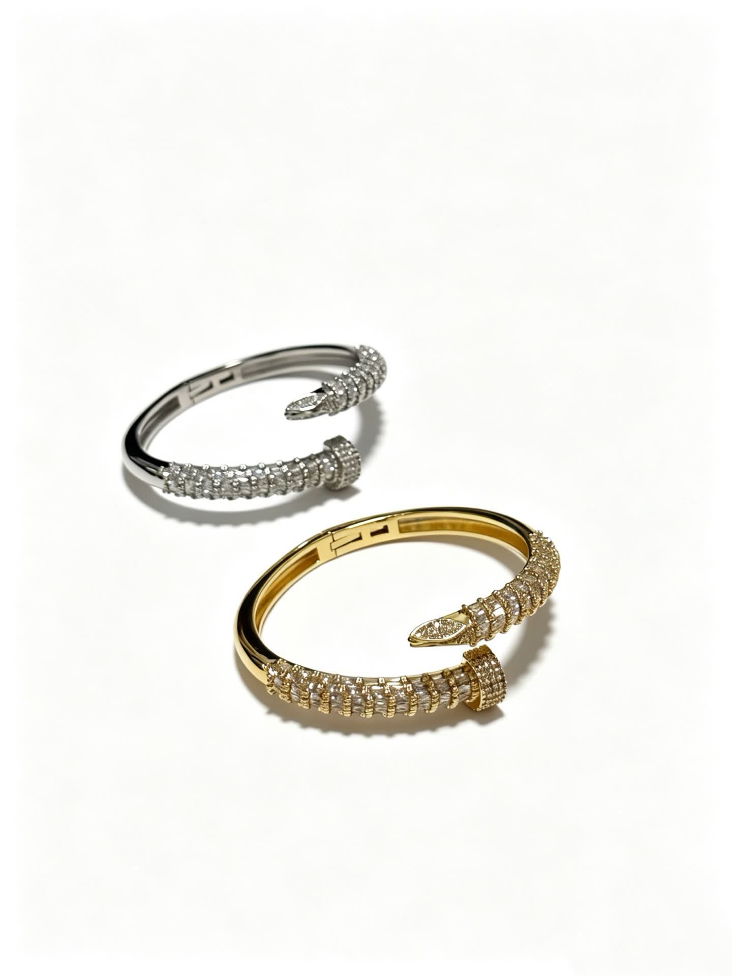 Cartier Luxury Silver Diamond Bangle Bracelet