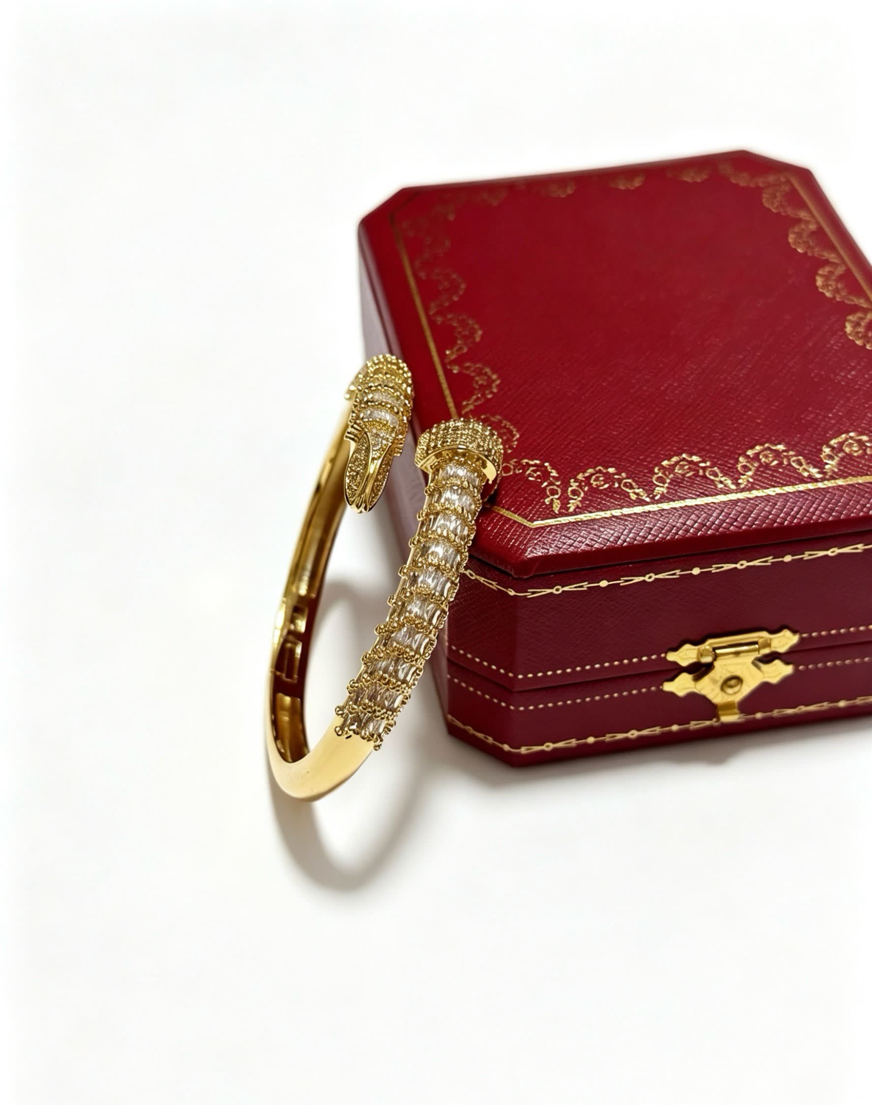 Cartier Elegant Gold and Diamond Bangle Bracelet