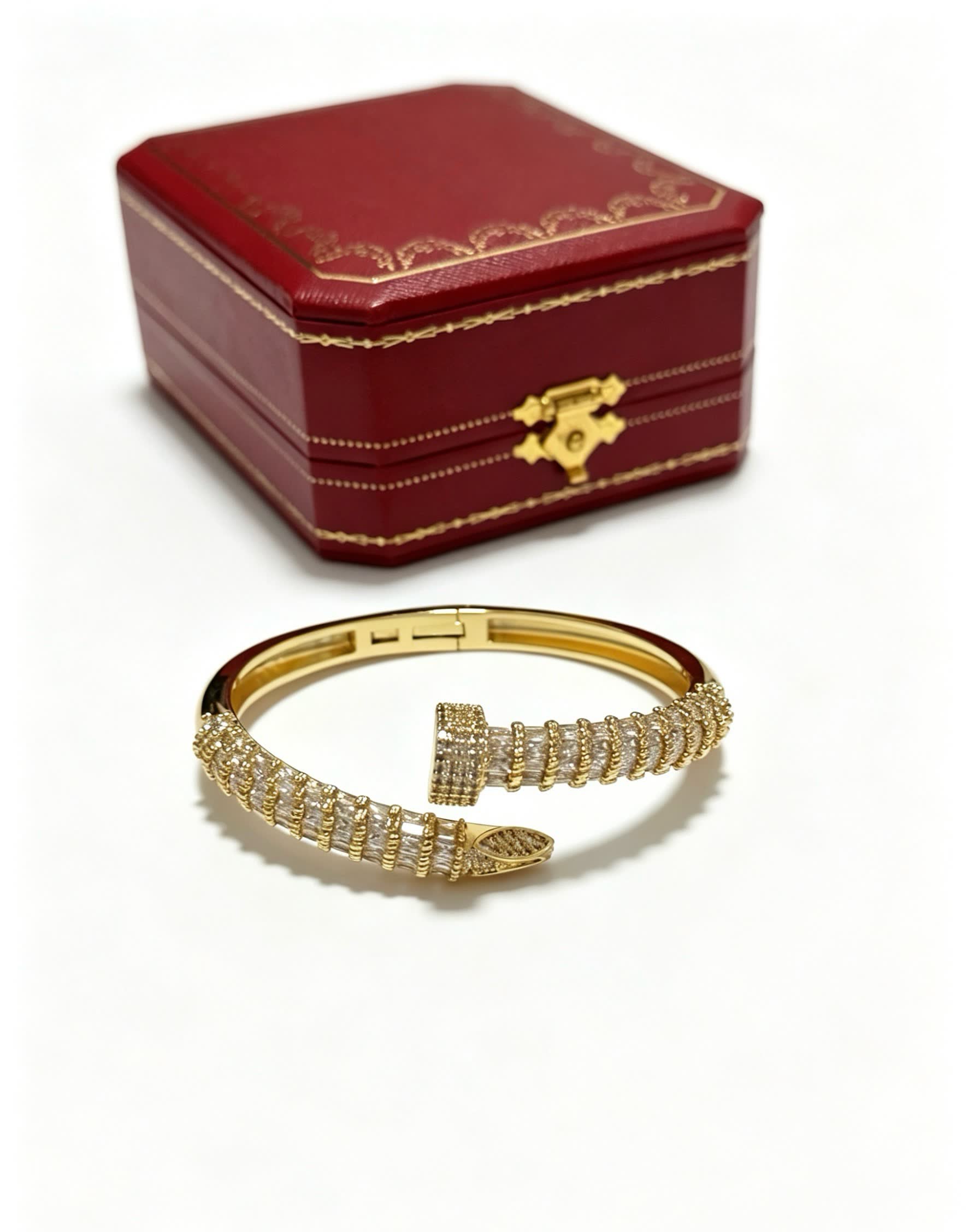 Cartier Elegant Gold and Diamond Bangle Bracelet