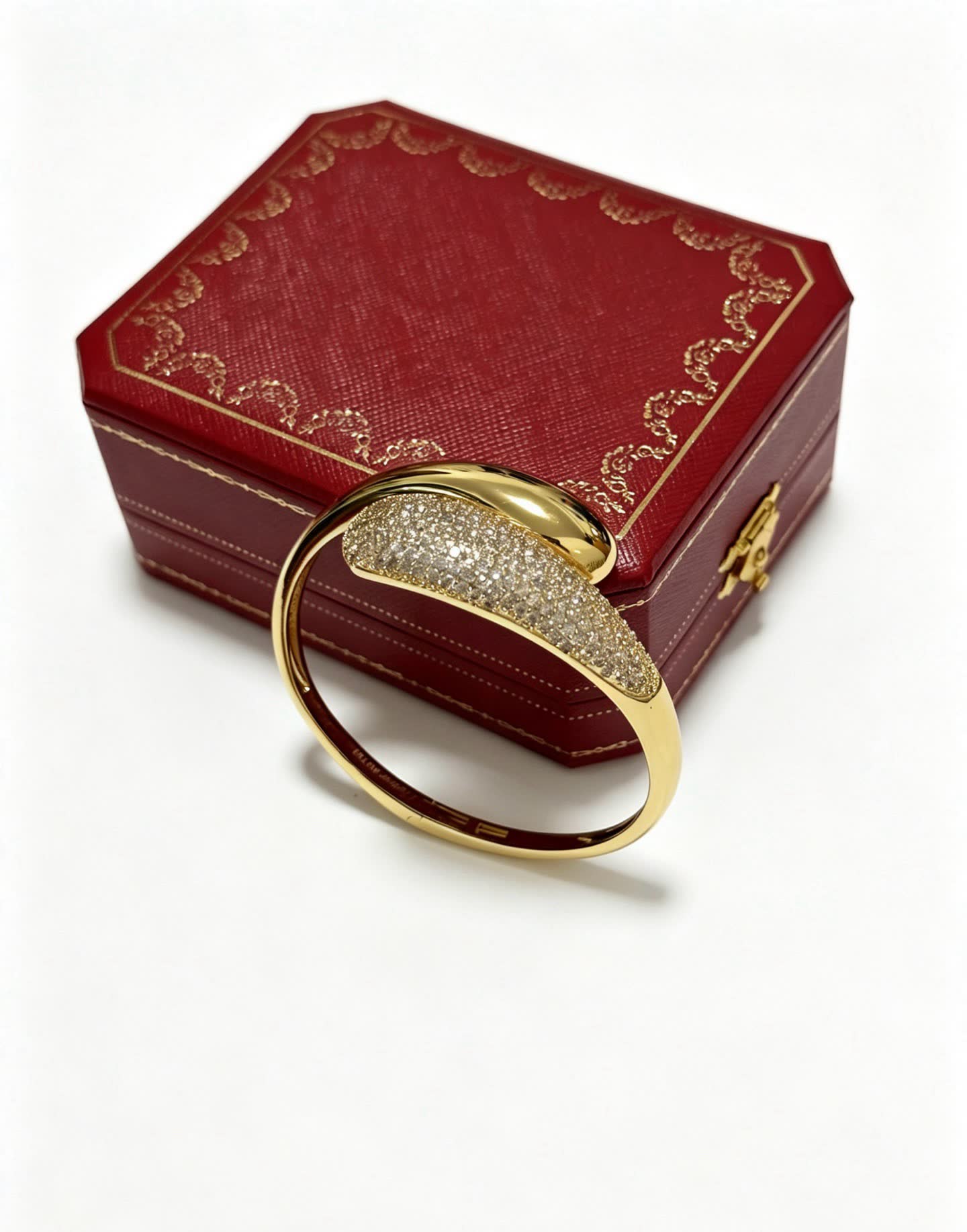 Cartier Gold and Diamond Bangle Bracelet Cartier Gold and Diamond Bangle Bracelet