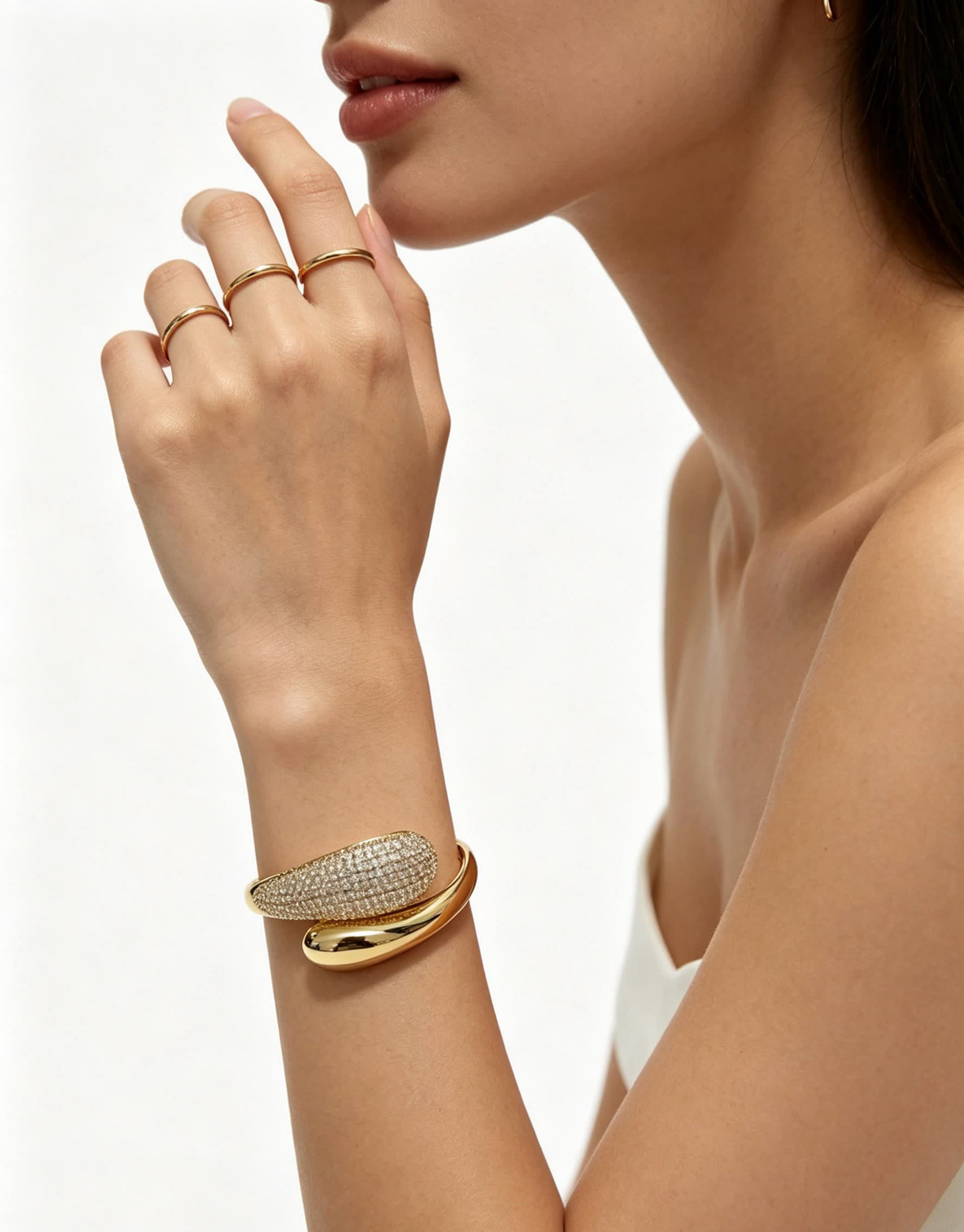 Cartier Gold and Diamond Bangle Bracelet