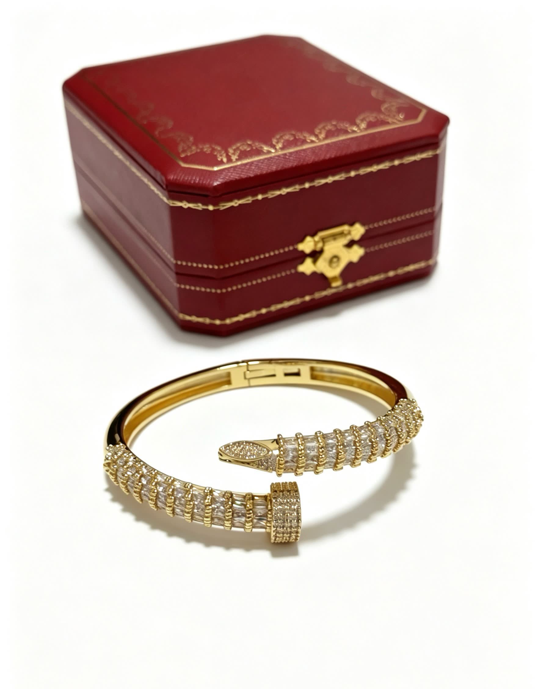 Cartier Elegant Gold and Diamond Bangle Bracelet