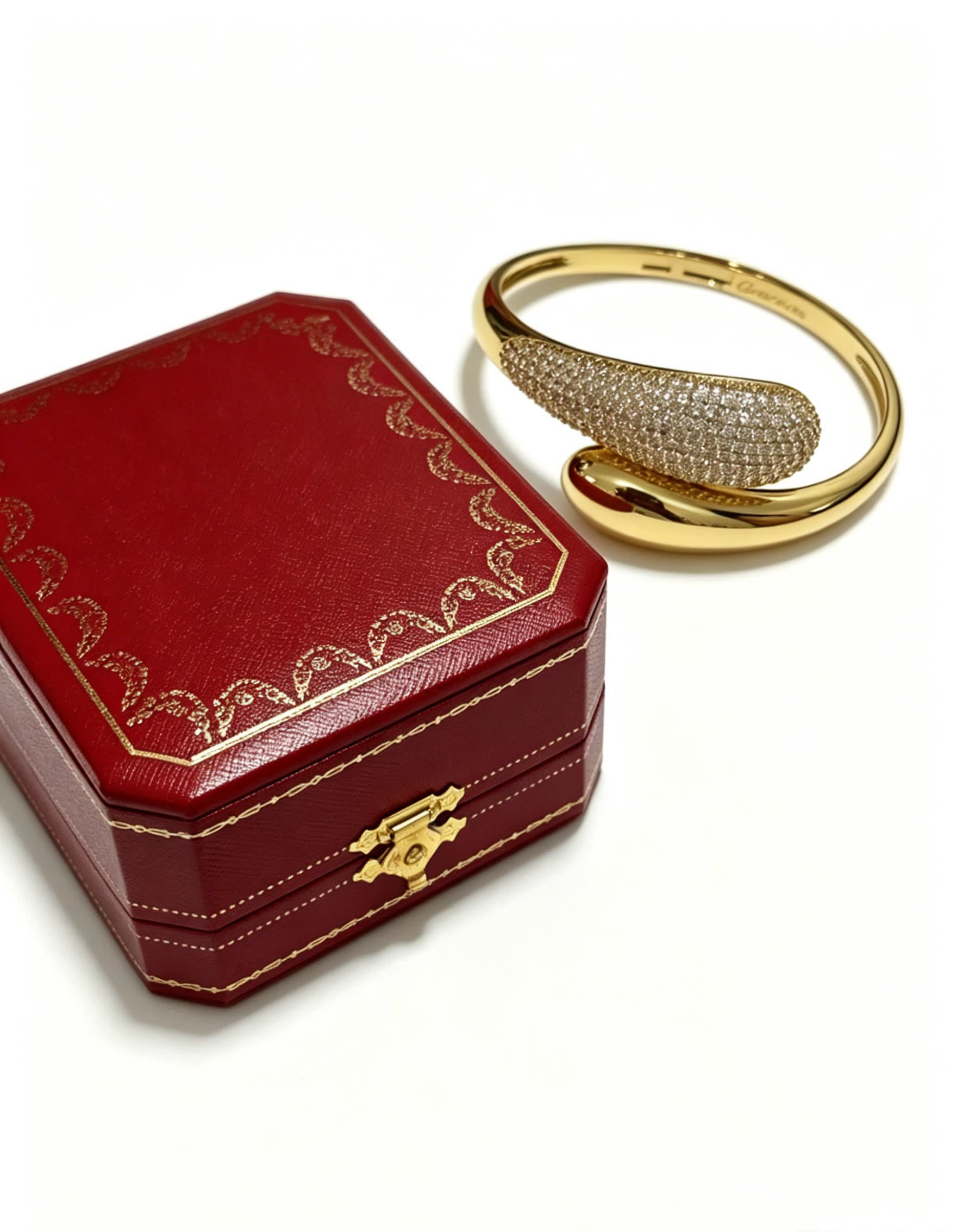 Cartier Gold and Diamond Bangle Bracelet