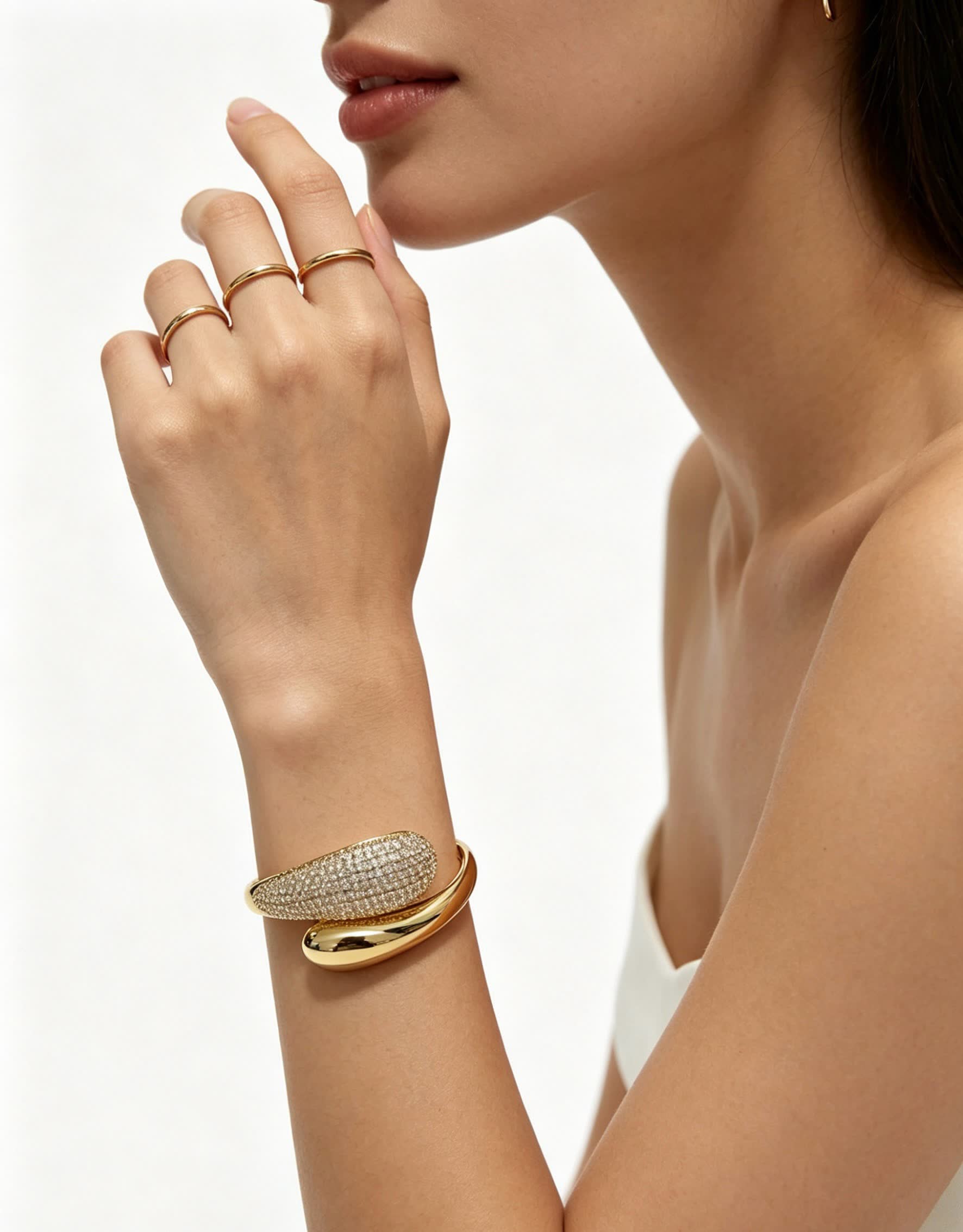 Cartier Gold and Diamond Bangle Bracelet