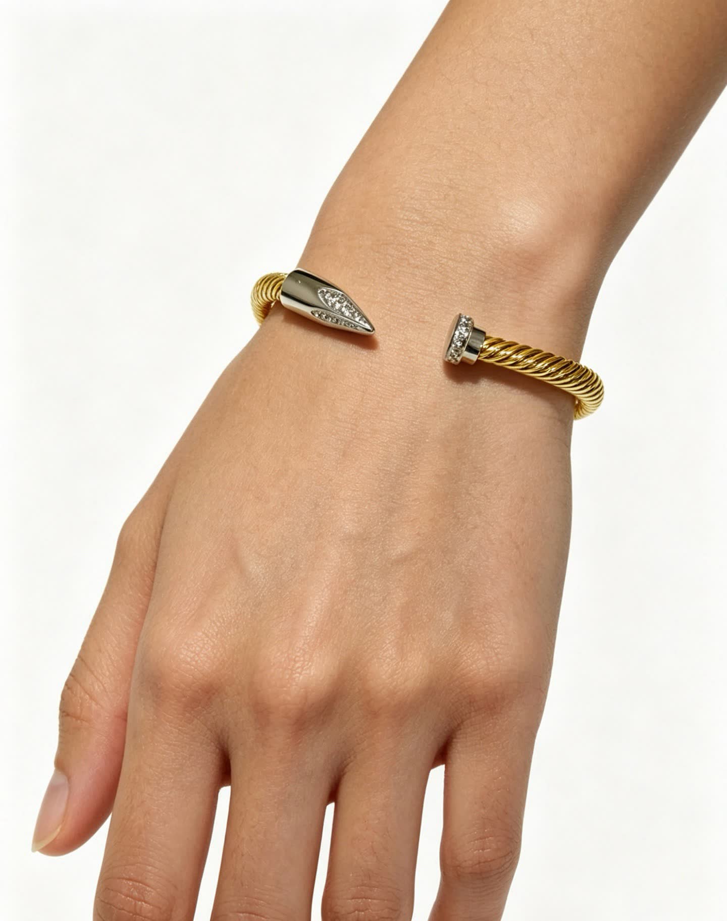 Cartier Gold-Tone Mesh Bracelet with Diamond Accents