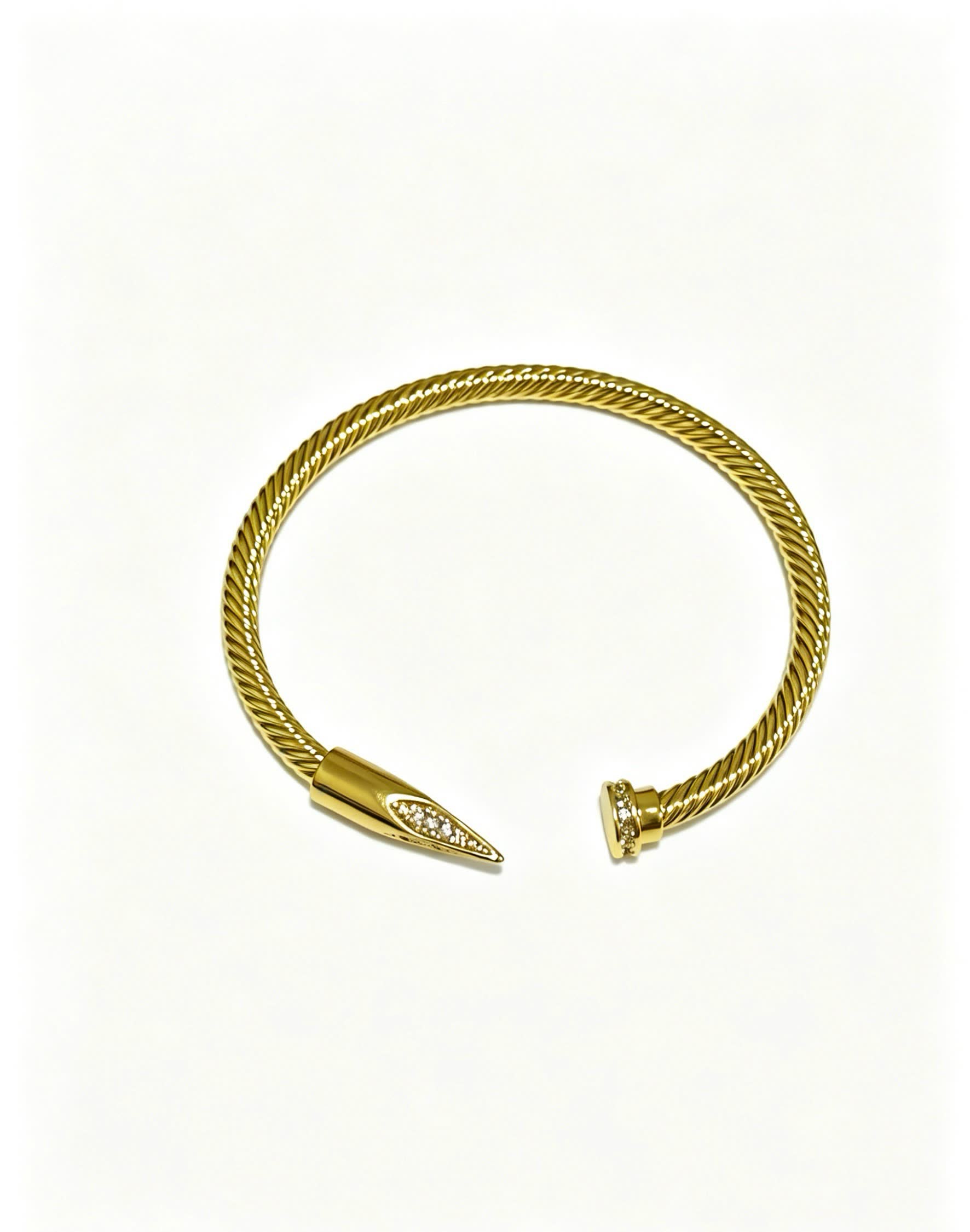 Cartier Gold-Tone Diamond Accent Cuff Bracelet