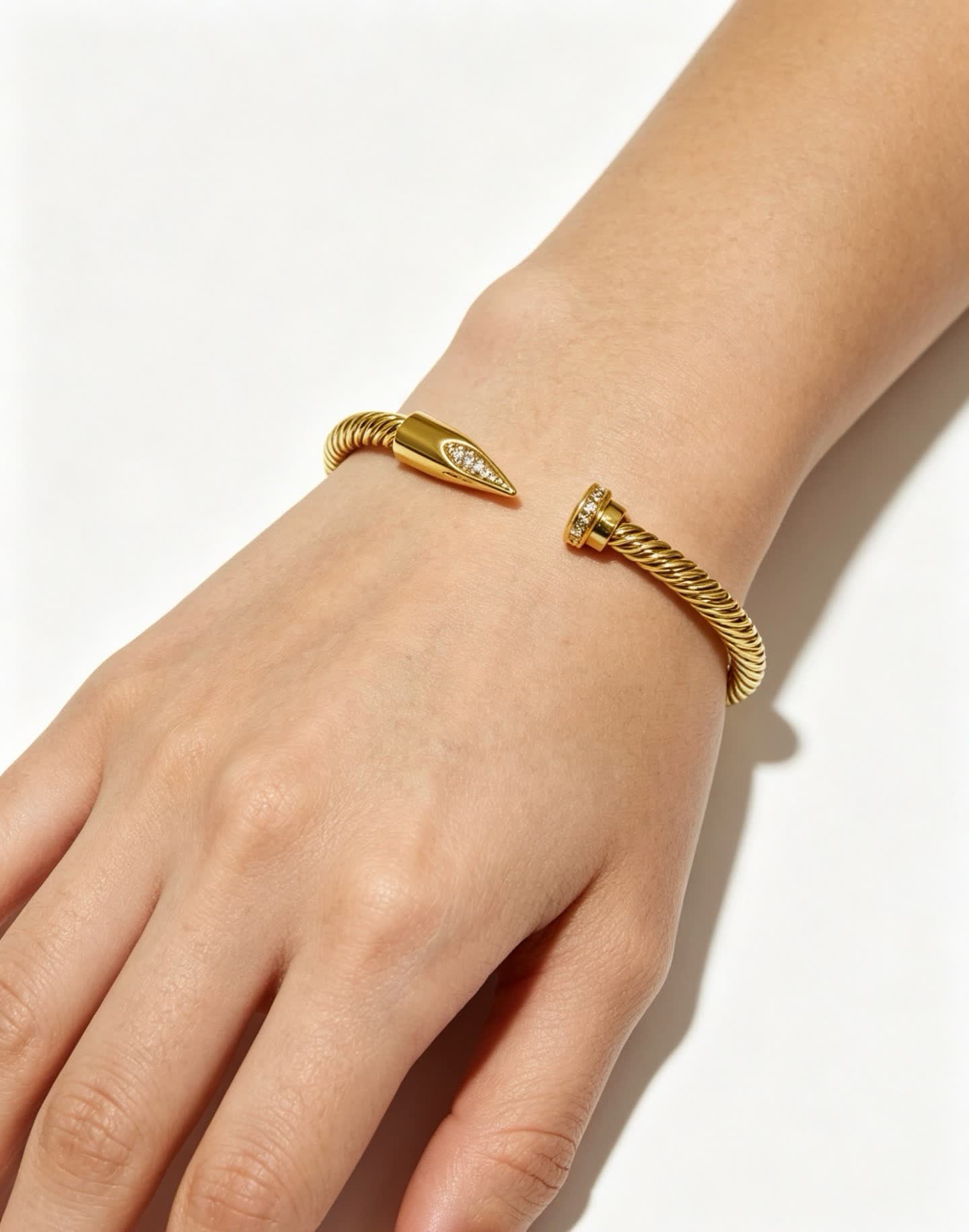 Cartier Gold-Tone Diamond Accent Cuff Bracelet
